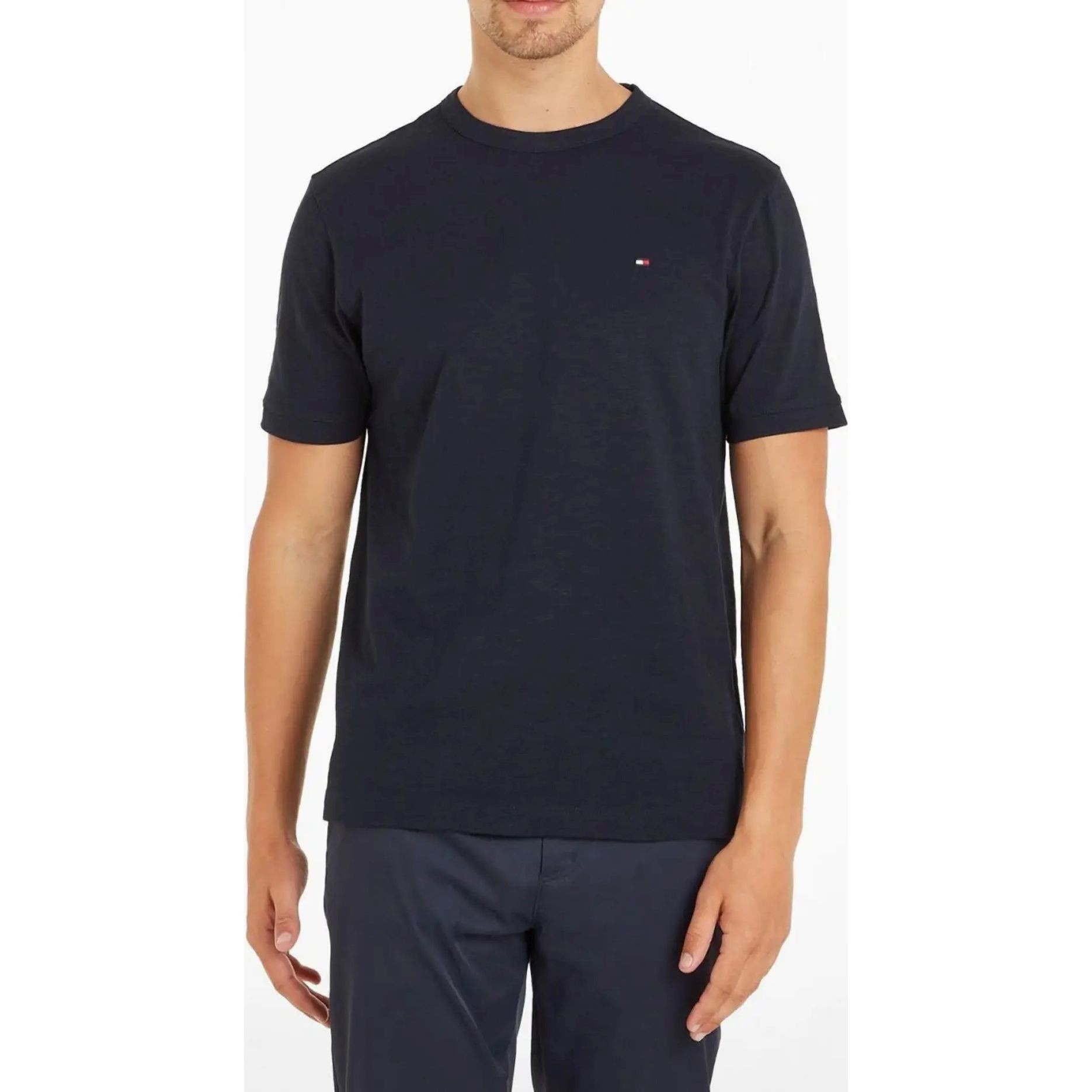 TOMMY HILFIGER Marškinėliai trump. rankovėmis vyrams, Mėlyna, Slub cotton tee 2