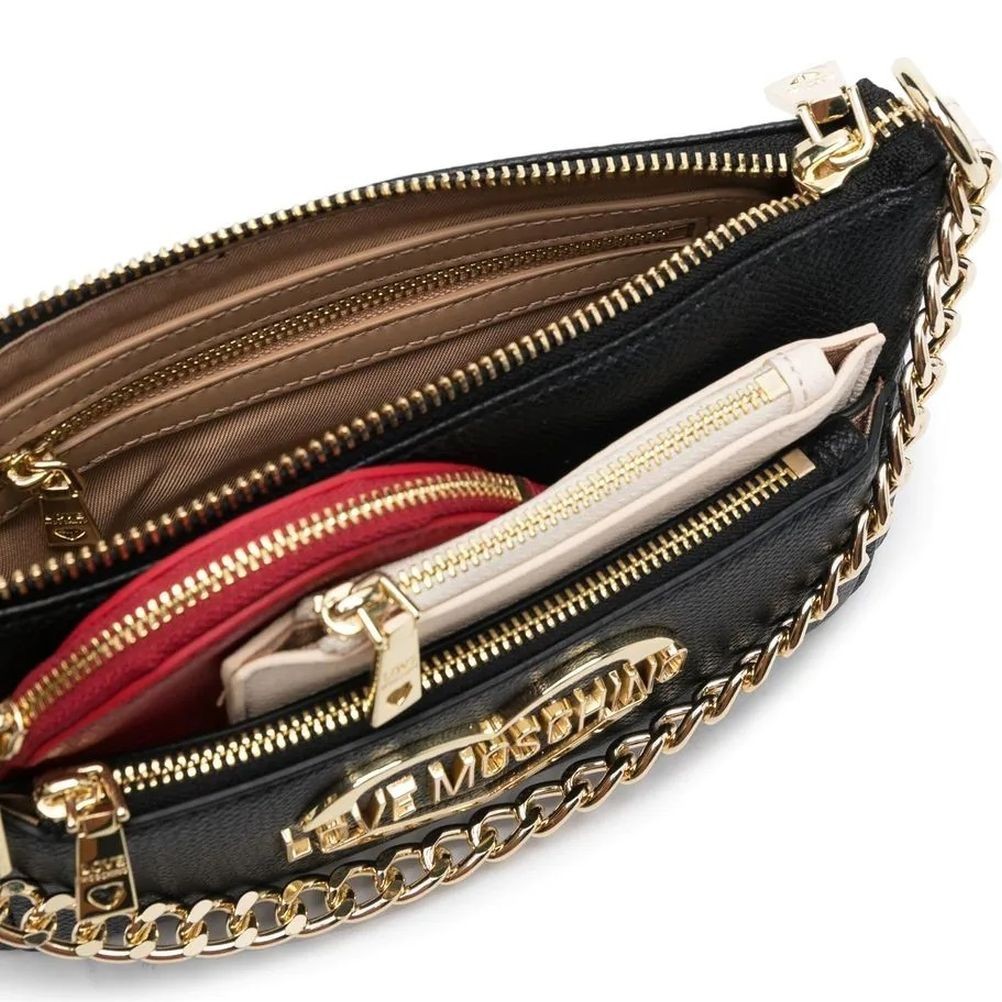 LOVE MOSCHINO Rankinė per petį moterims, Juoda, Top handle shoulder bag 4