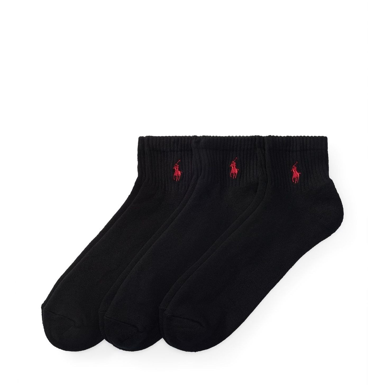 POLO RALPH LAUREN UW Kojinės vyrams, Juoda, Quarter 3-pack socks 2