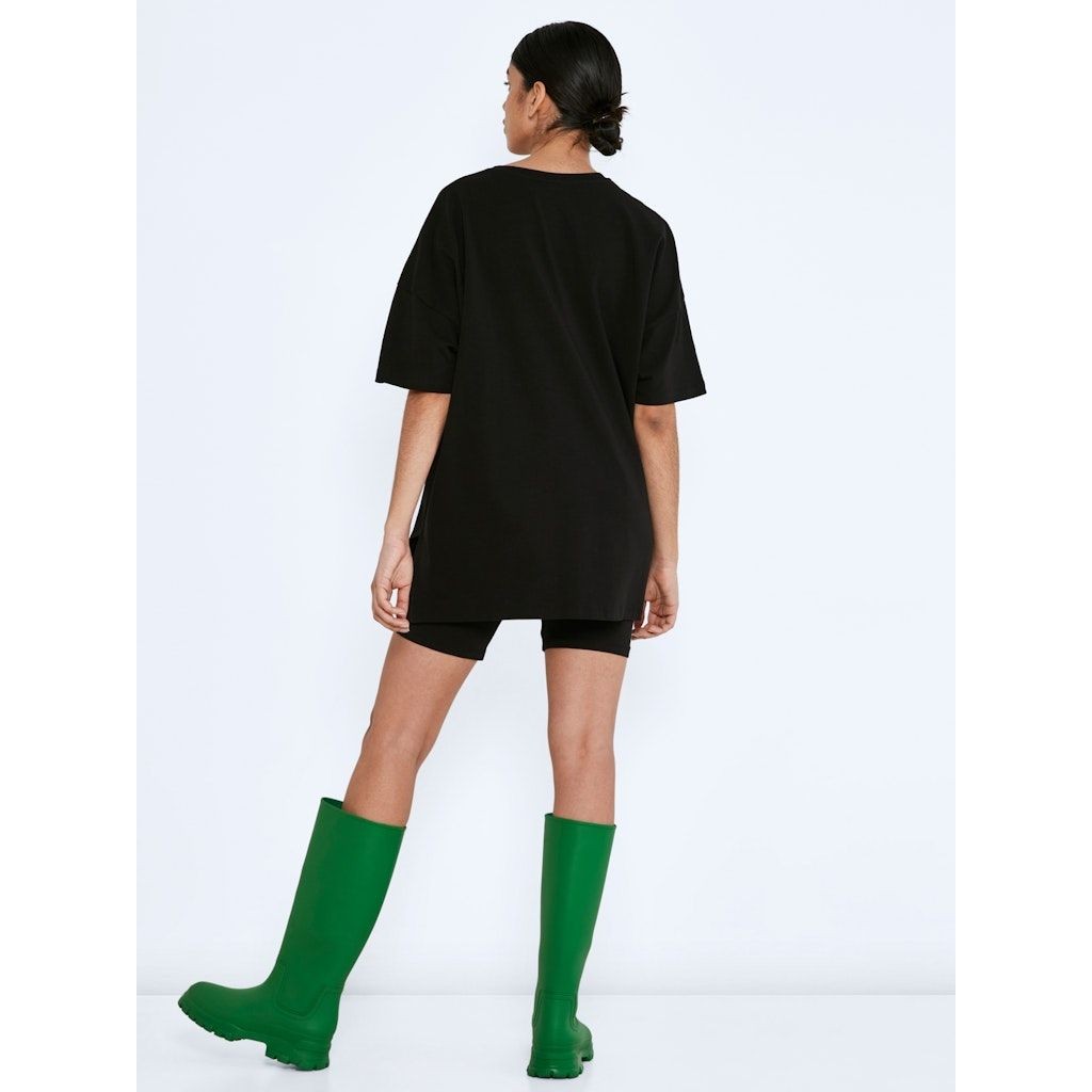 NOISY MAY Marškinėliai moterims, Juoda, NMLOUI S/S O-NECK LOG 4