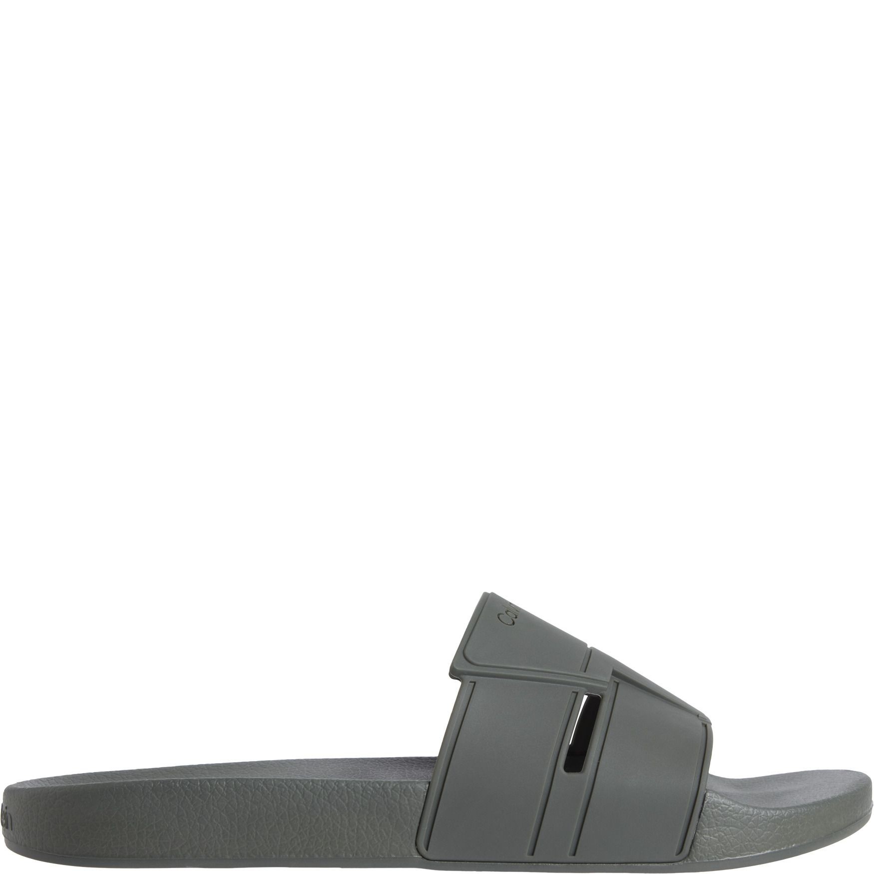 CALVIN KLEIN Guminės šlepetės vyrams, Žalia, Pool slide 2