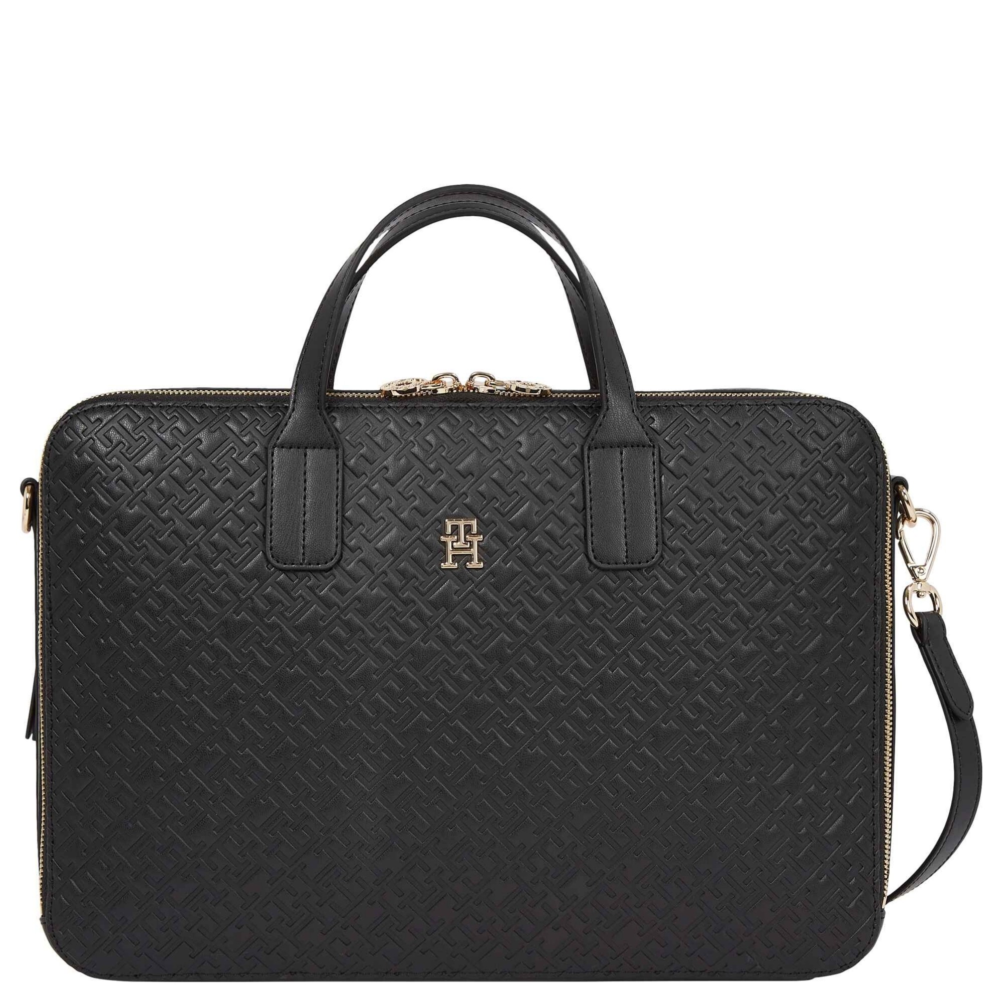TOMMY HILFIGER Dėklas kompiuteriui moterims, Juoda, TH icon laptop bag mono 1