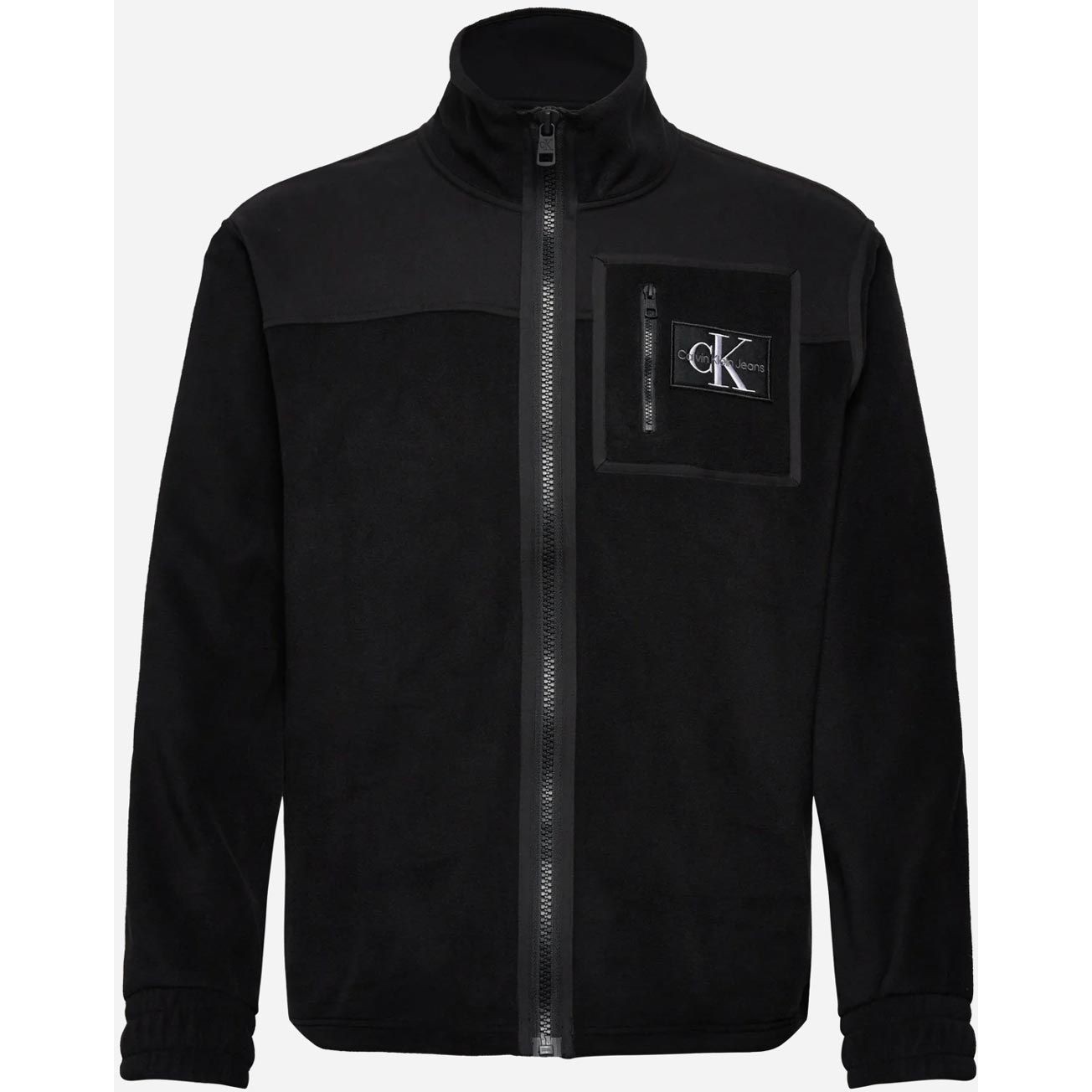CALVIN KLEIN JEANS Lengva striukė vyrams, Juoda, Fleece blocking zip-jacket 1