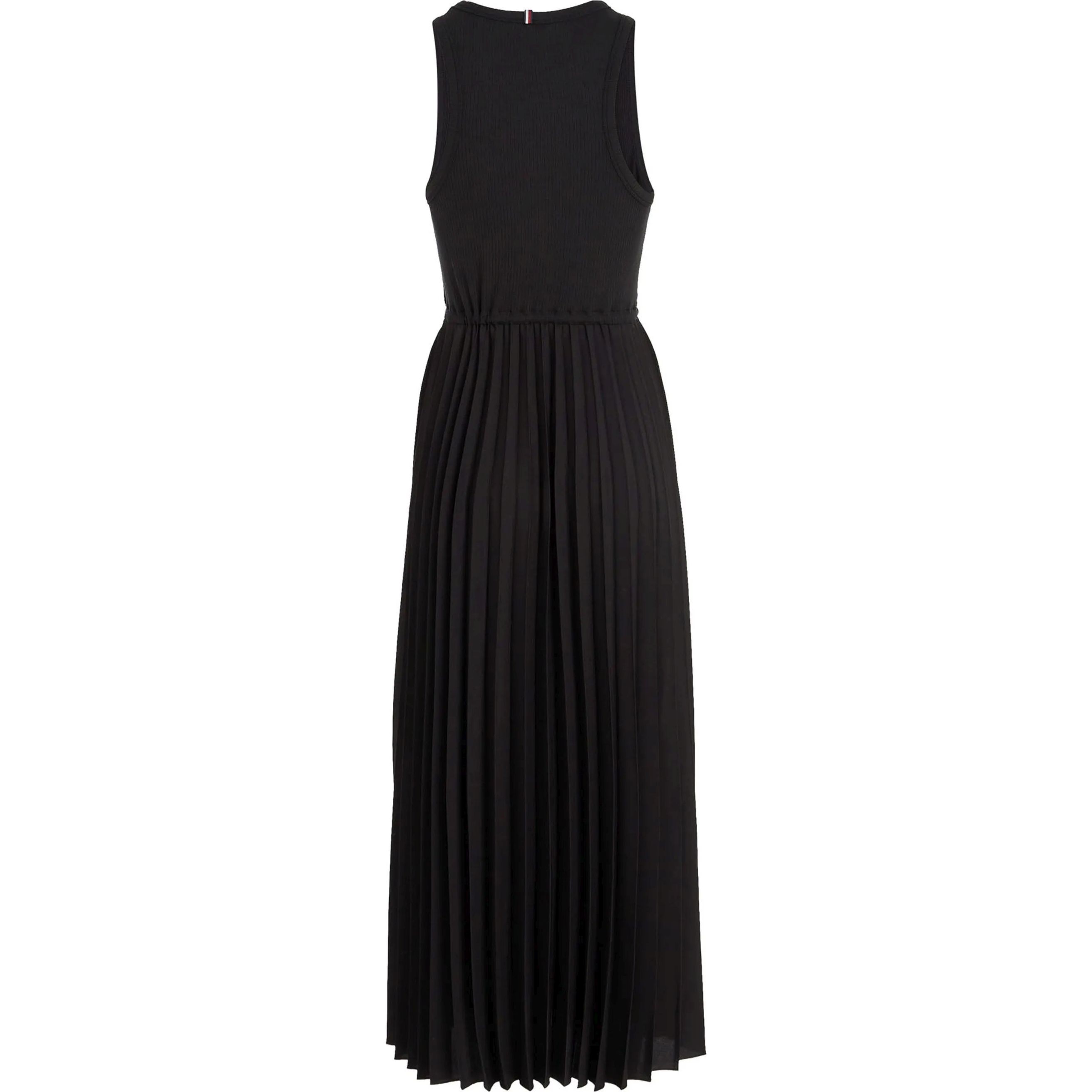 TOMMY HILFIGER Midi suknelė moterims, Juoda, Rib tank pleated dress midi ns 2
