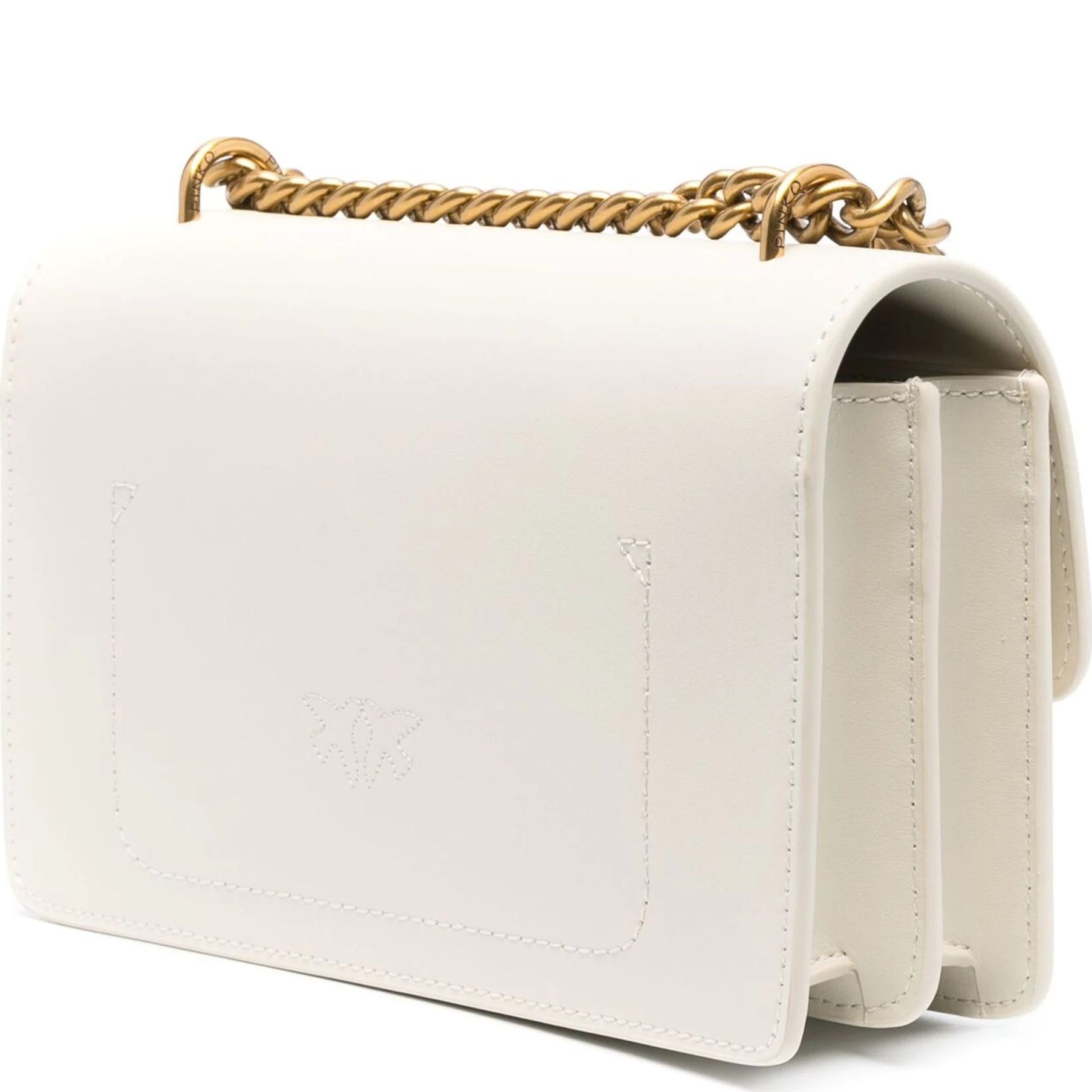 PINKO Rankinė per petį moterims, Balta, Love one mini crossbody bag 2