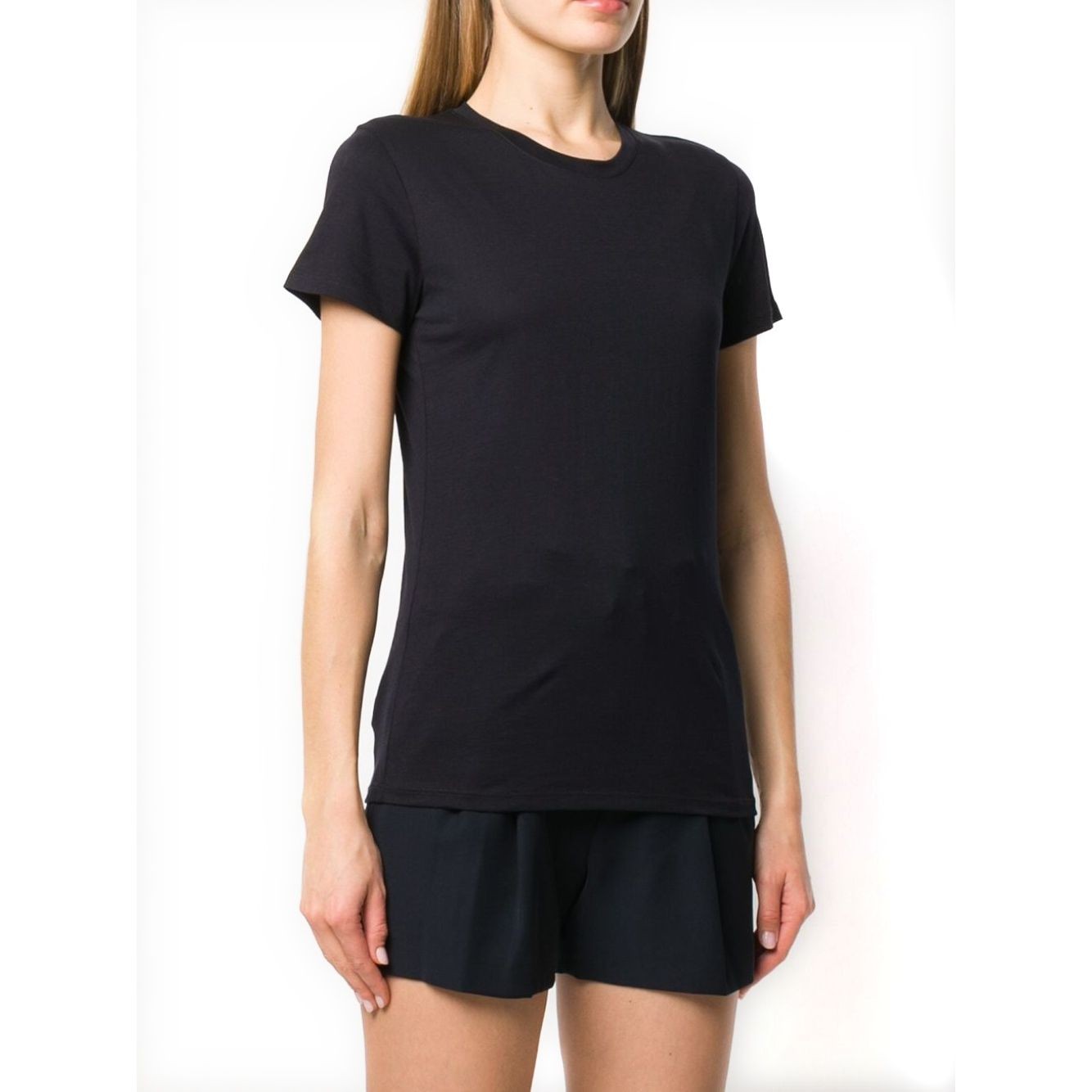 VINCE Marškinėliai trump. rankovėmis moterims, Mėlyna, Essential crew neck t-shirt 2