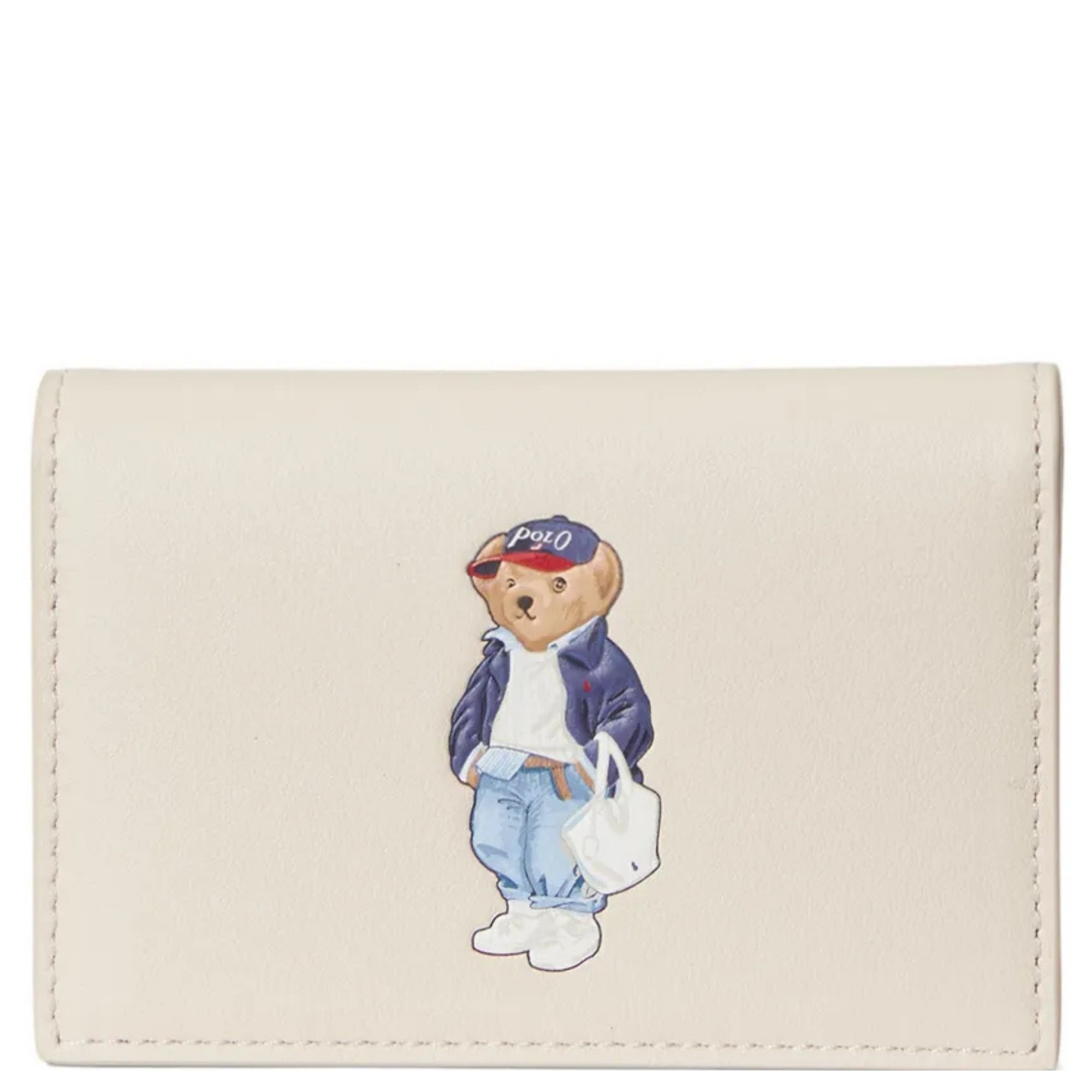 POLO RALPH LAUREN Kortelių dėklas moterims, Smėlio, Br flp cc-card case-small 1