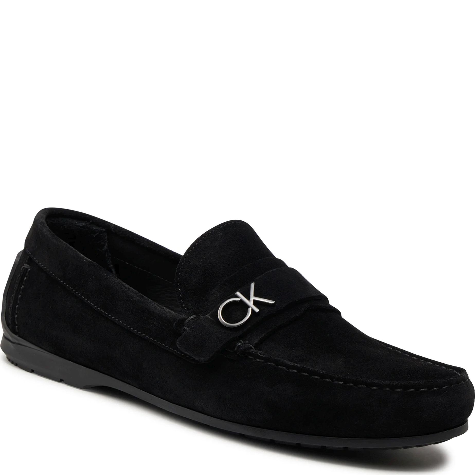 CALVIN KLEIN Mokasinai vyrams, Juoda, Driving bold logo mocasins 1