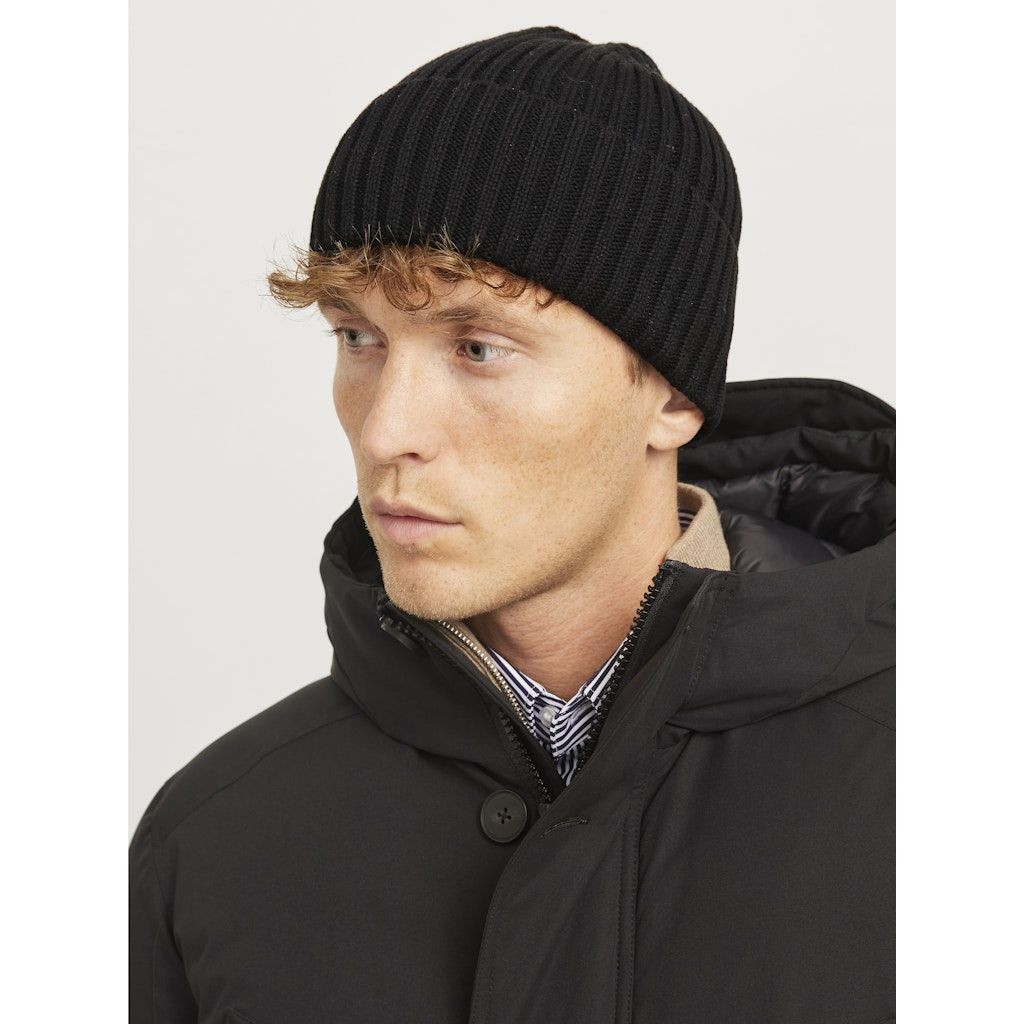 JACK & JONES Skrybėlė vyrams, Juoda, Prime cotton beanie 5