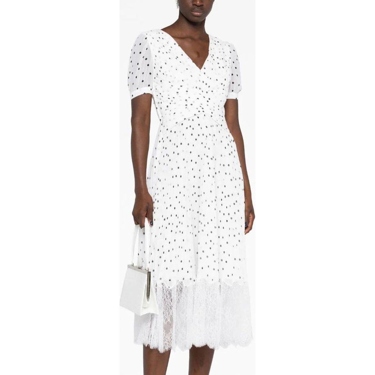 SELF PORTRAIT Midi suknelė moterims, Balta, Chiffon crossover midi dress 2