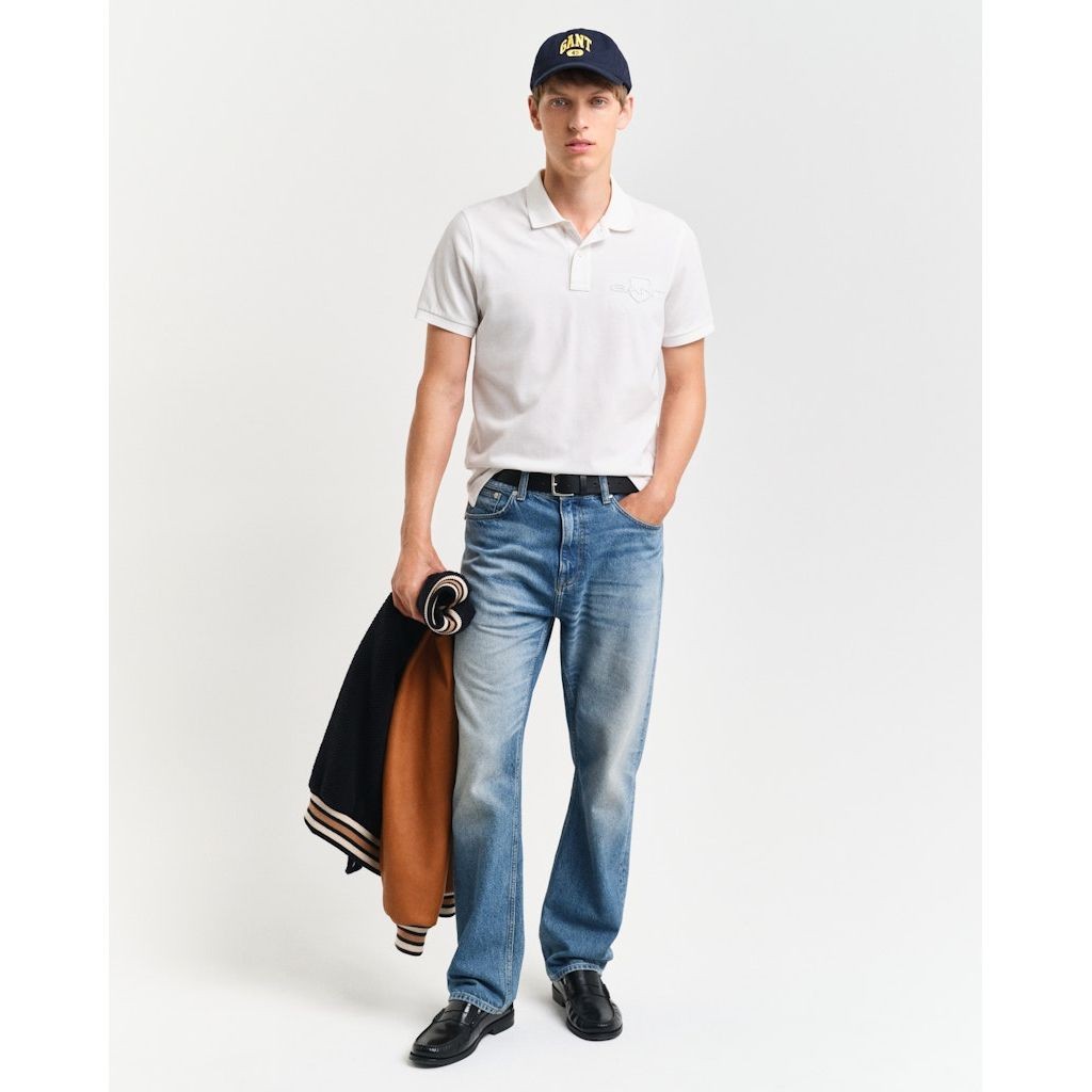 GANT Polo marškiniai trumpos rank. vyrams, Geltona, REG TONAL SHIELD SS POLO 5