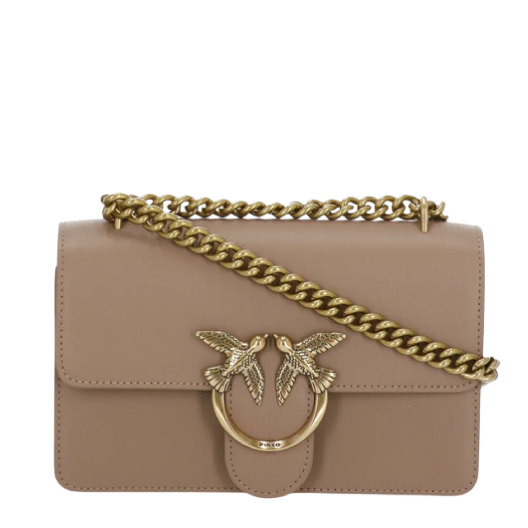 PINKO Rankinė per petį moterims, Ruda, Love one mini shoulder bag 1