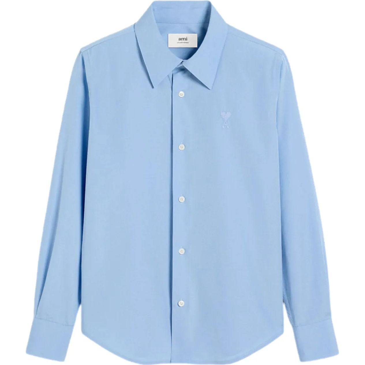 AMI PARIS Marškiniai ilgomis rankovėmis moterims, Mėlyna, Ami de coeur cotton shirt