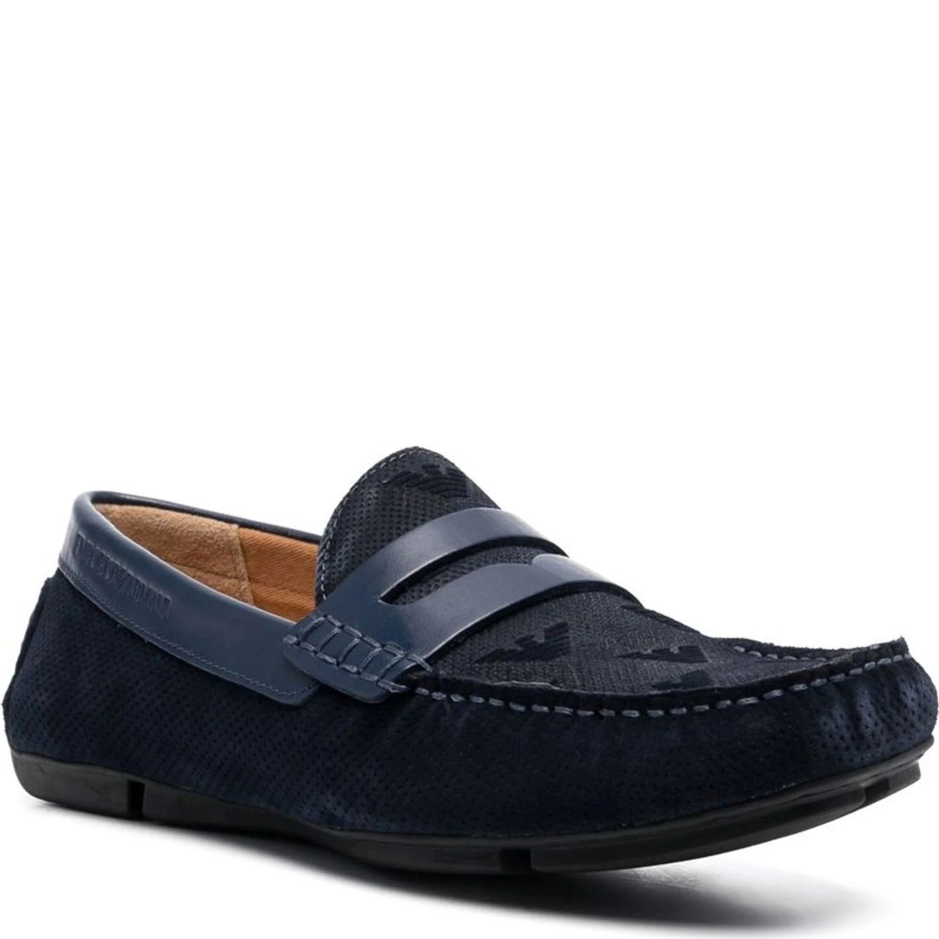 EMPORIO ARMANI Mokasinai vyrams, Mėlyna, Driver shoe 1