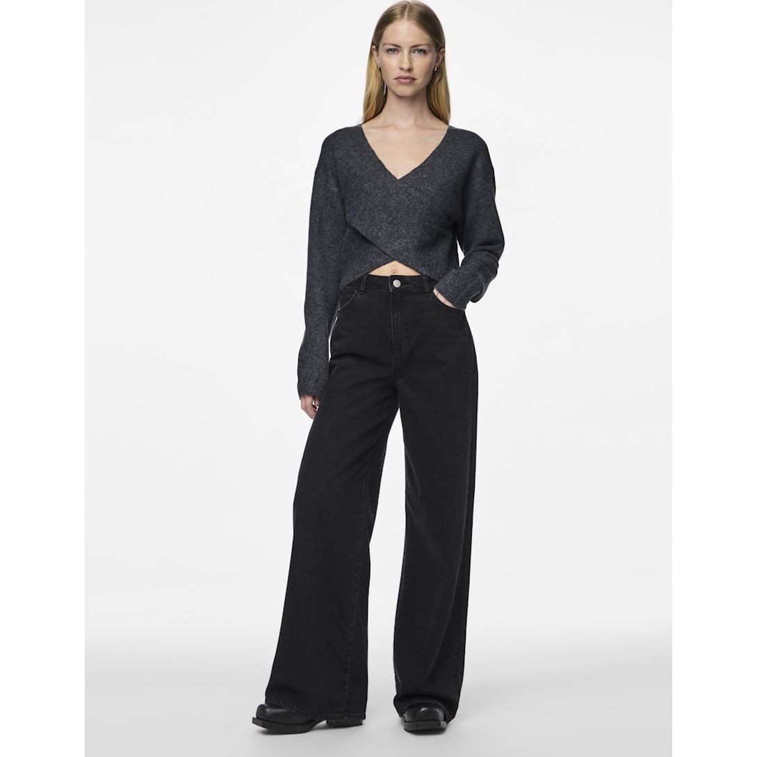 PIECES Megztinis moterims, Mėlyna, Nanu rev drape knit 4