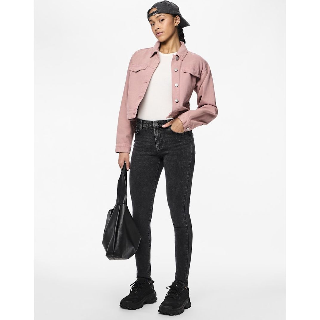 PIECES Slim džinsai moterims, Pilka, Dana skinny jeans 7