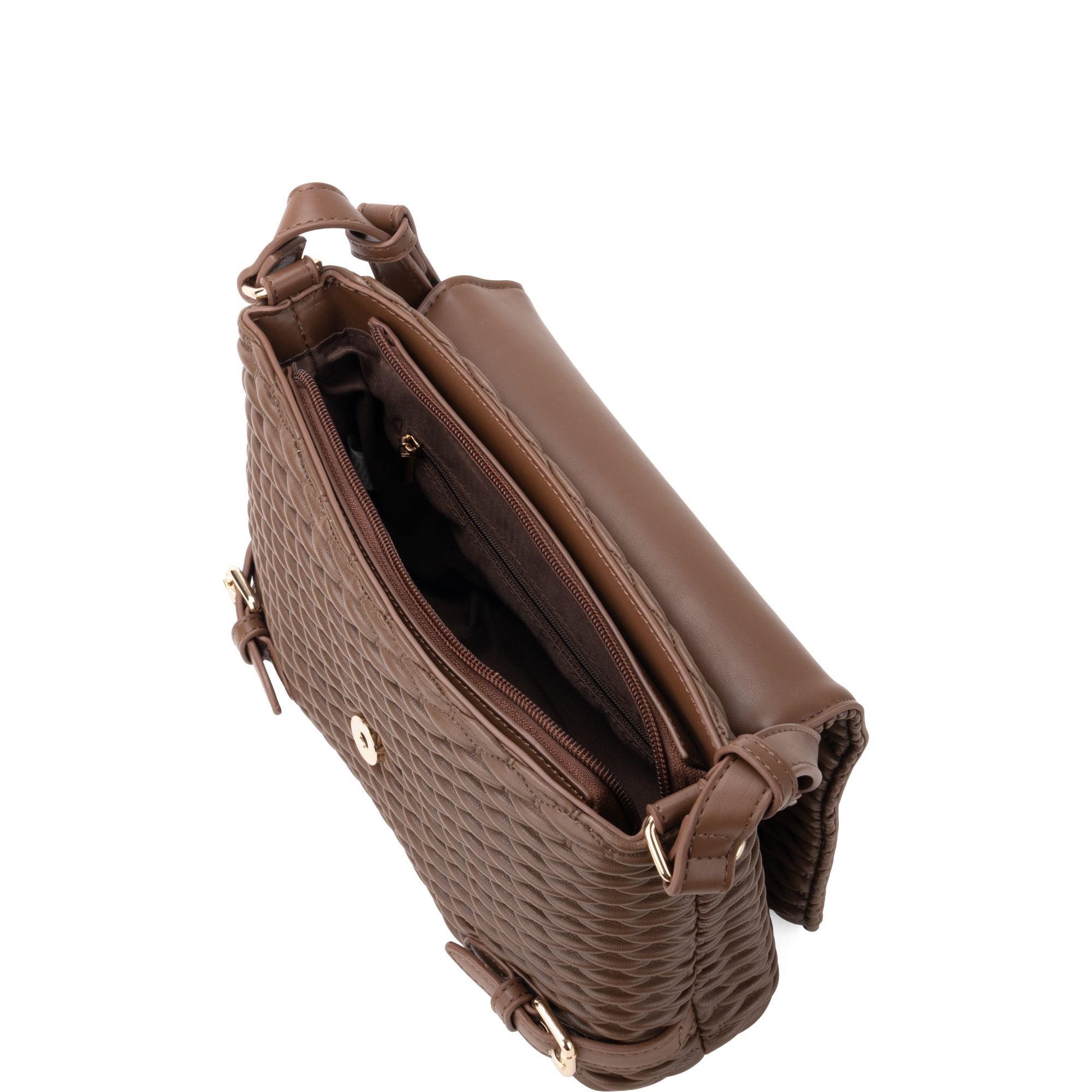 LA CONTE Rankinė per petį moterims, Ruda, Crossbody 3