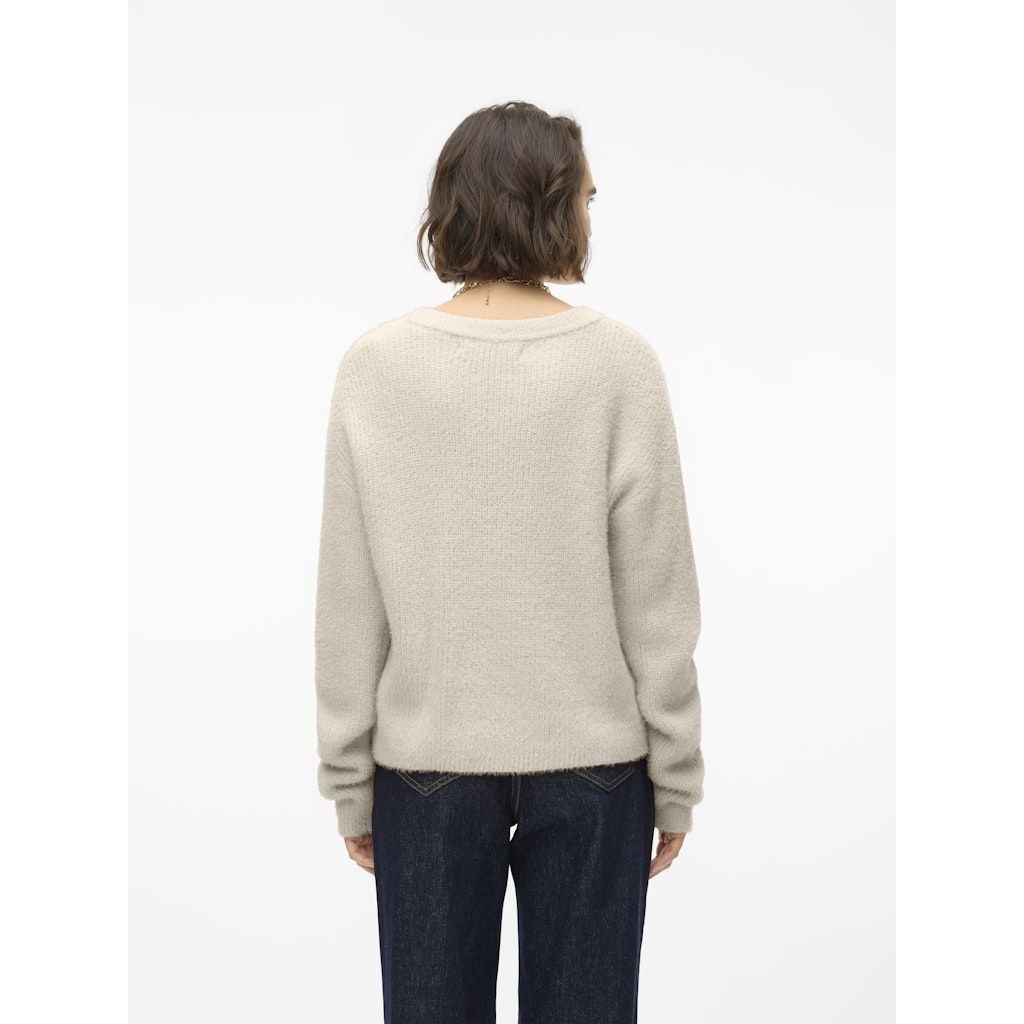 VERO MODA Megztinis moterims, Smėlio, Puff o-neck pullover boo 4