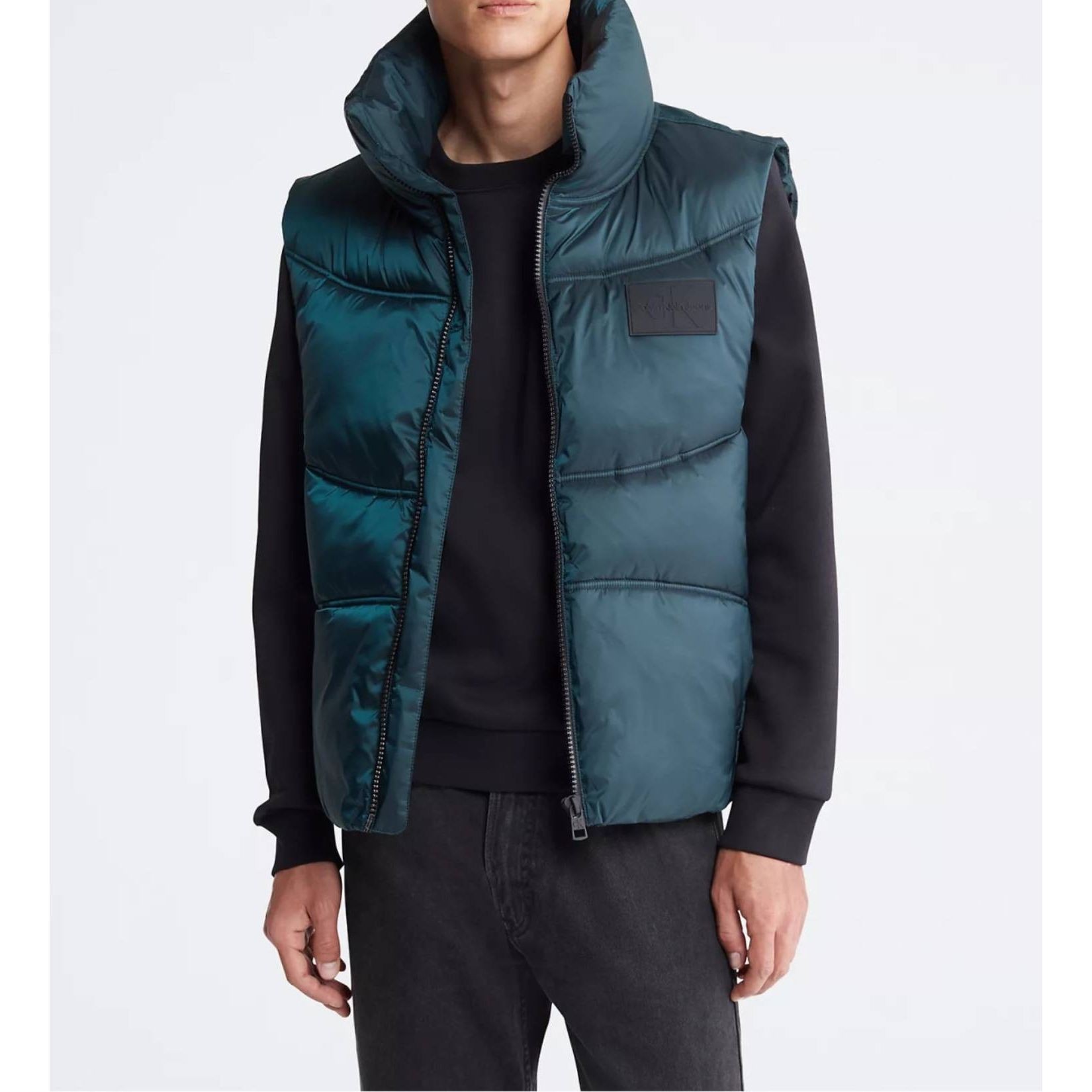 CALVIN KLEIN JEANS Pūkinė liemenė vyrams, Mėlyna, Two tone ripstop vest 3