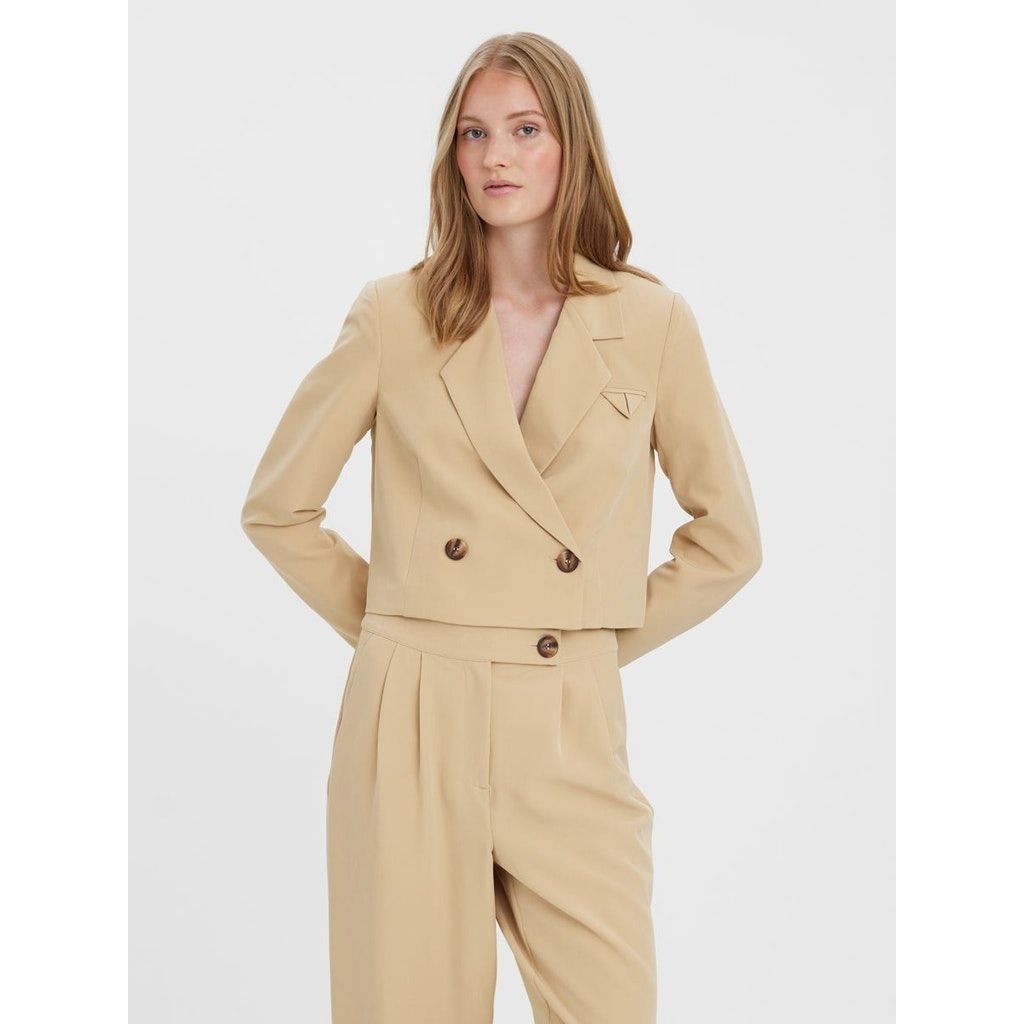 VERO MODA Švarkas moterims, Smėlio, VMUTE LS SHORT POCKET 4