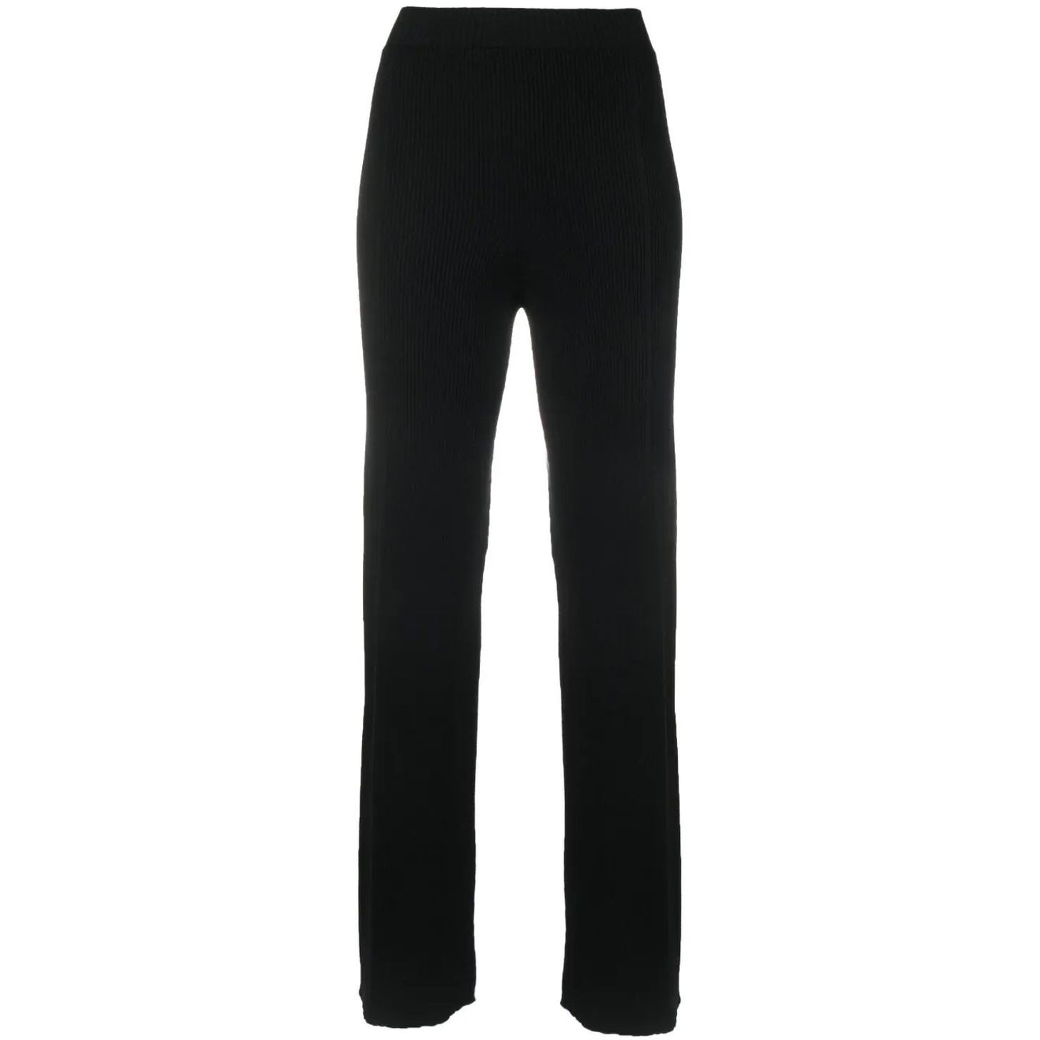 AERON Tiesūs džinsai moterims, Juoda, Ribbed straight pants 1