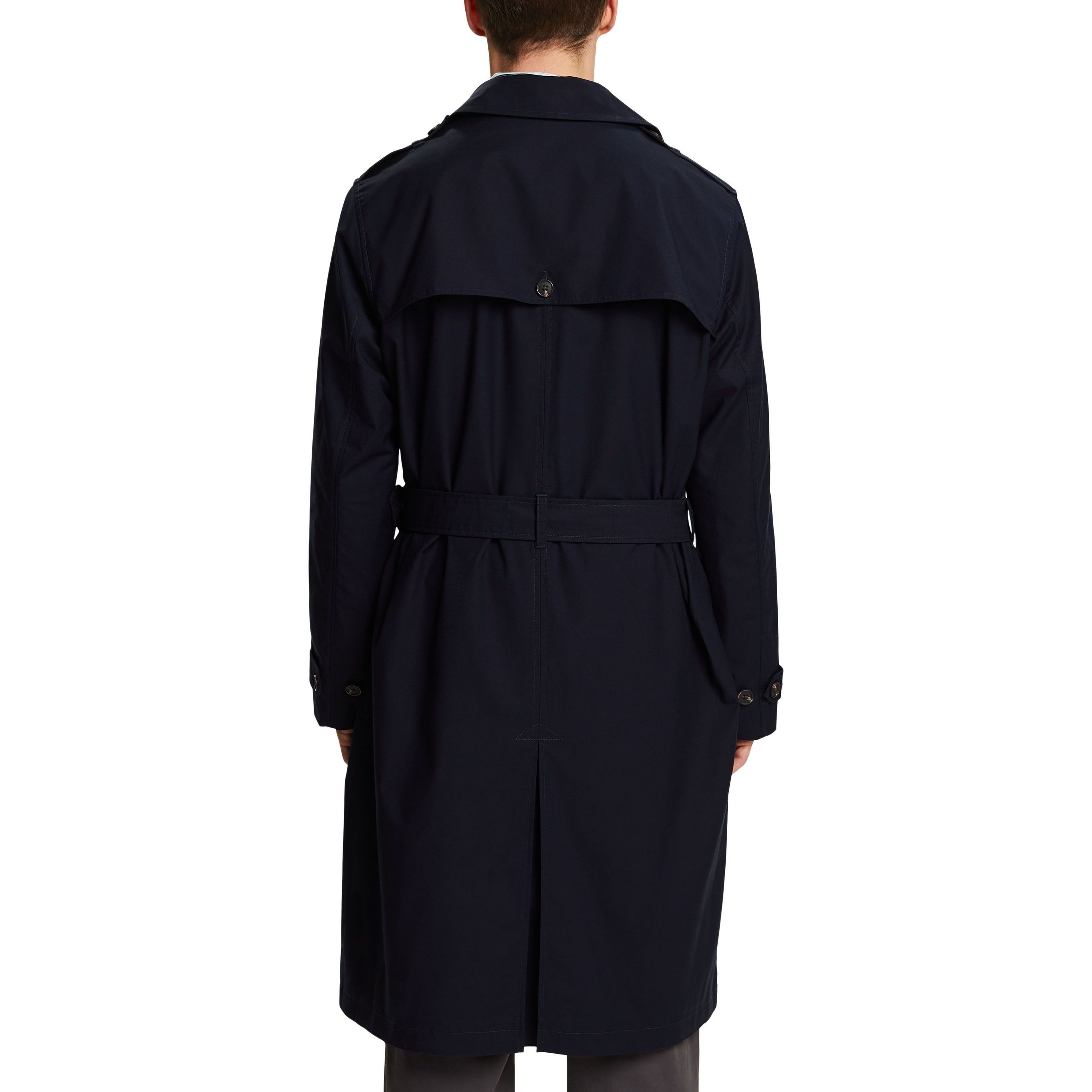 ESPRIT Paltas vyrams, Mėlyna, Belted Trench Coat 3