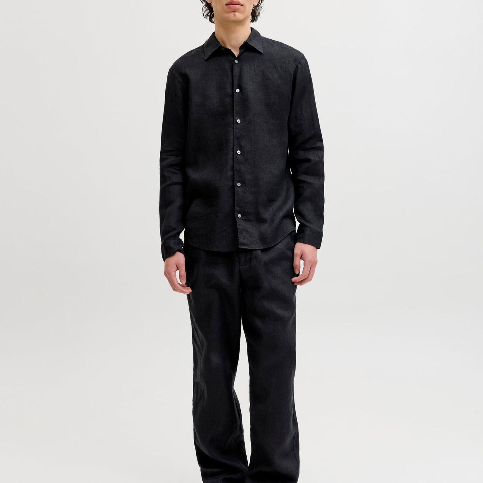 JACK & JONES Kelnės vyrams, Juoda, Karl lawrence linen 5