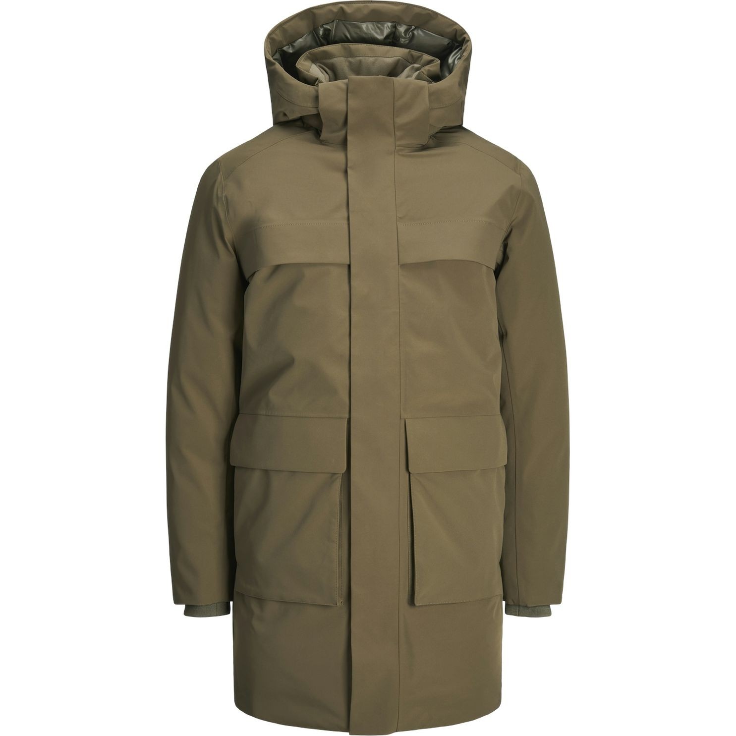 JACK & JONES Pūkinis paltas vyrams, Ruda, Wave parka 1
