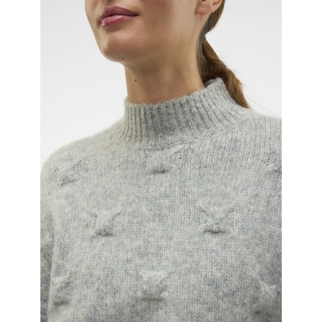 VERO MODA Megztinis su kaklu moterims, Pilka, Gail highneck pullover 6