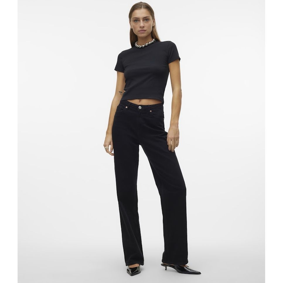 VERO MODA Marškinėliai moterims, Juoda, Vmchloe t-shirts 4