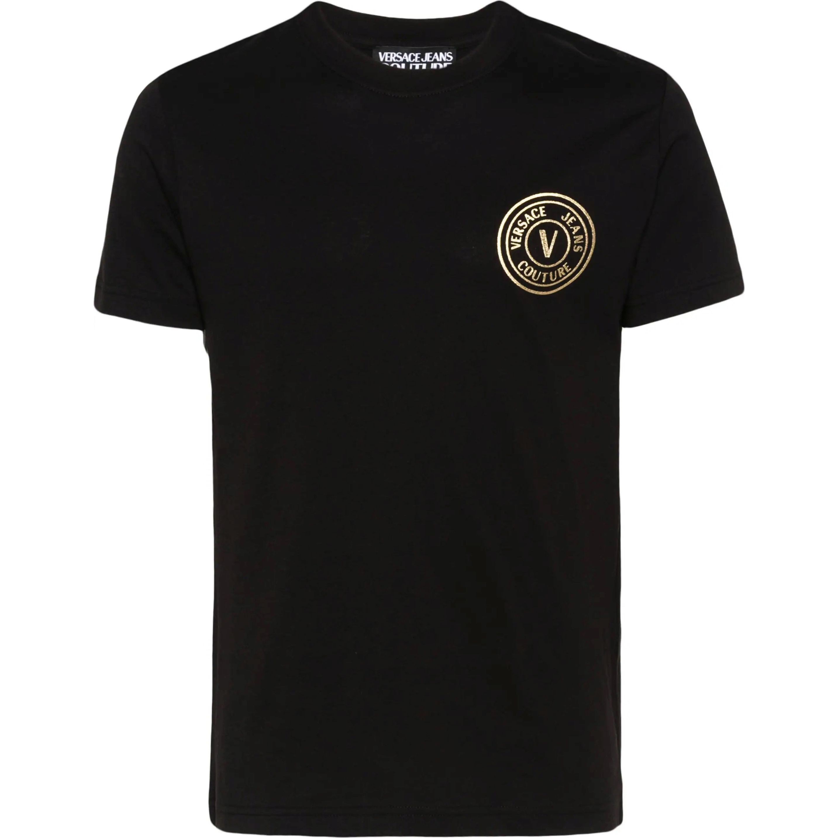 VERSACE JEANS CUTURE Marškinėliai trump. rankovėmis vyrams, Juoda, Logo-print cotton t-shirt