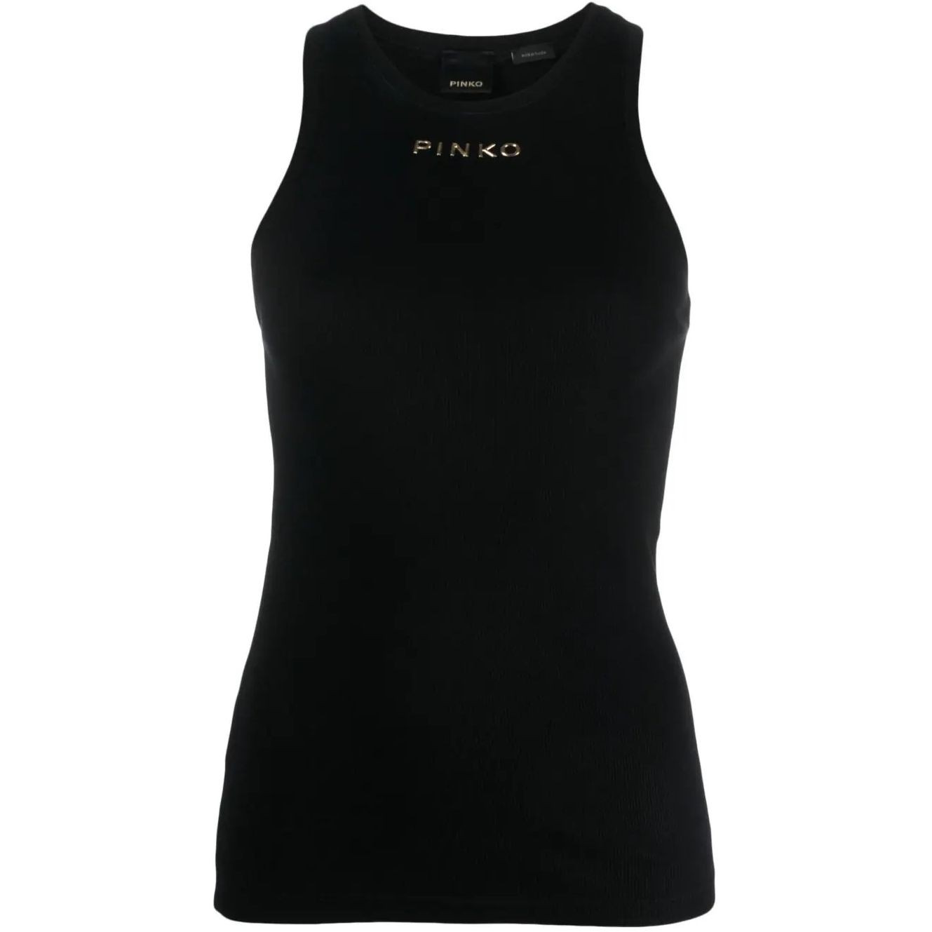 PINKO Marškiniai be rankovių moterims, Juoda, Distinto tank top 1