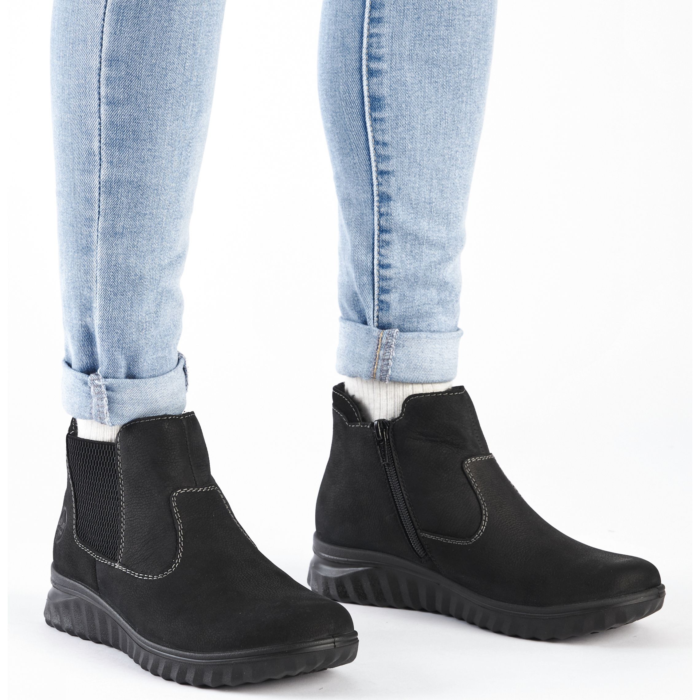 RIEKER Aulinukai moterims, Juoda, Ladies mid height boots 2