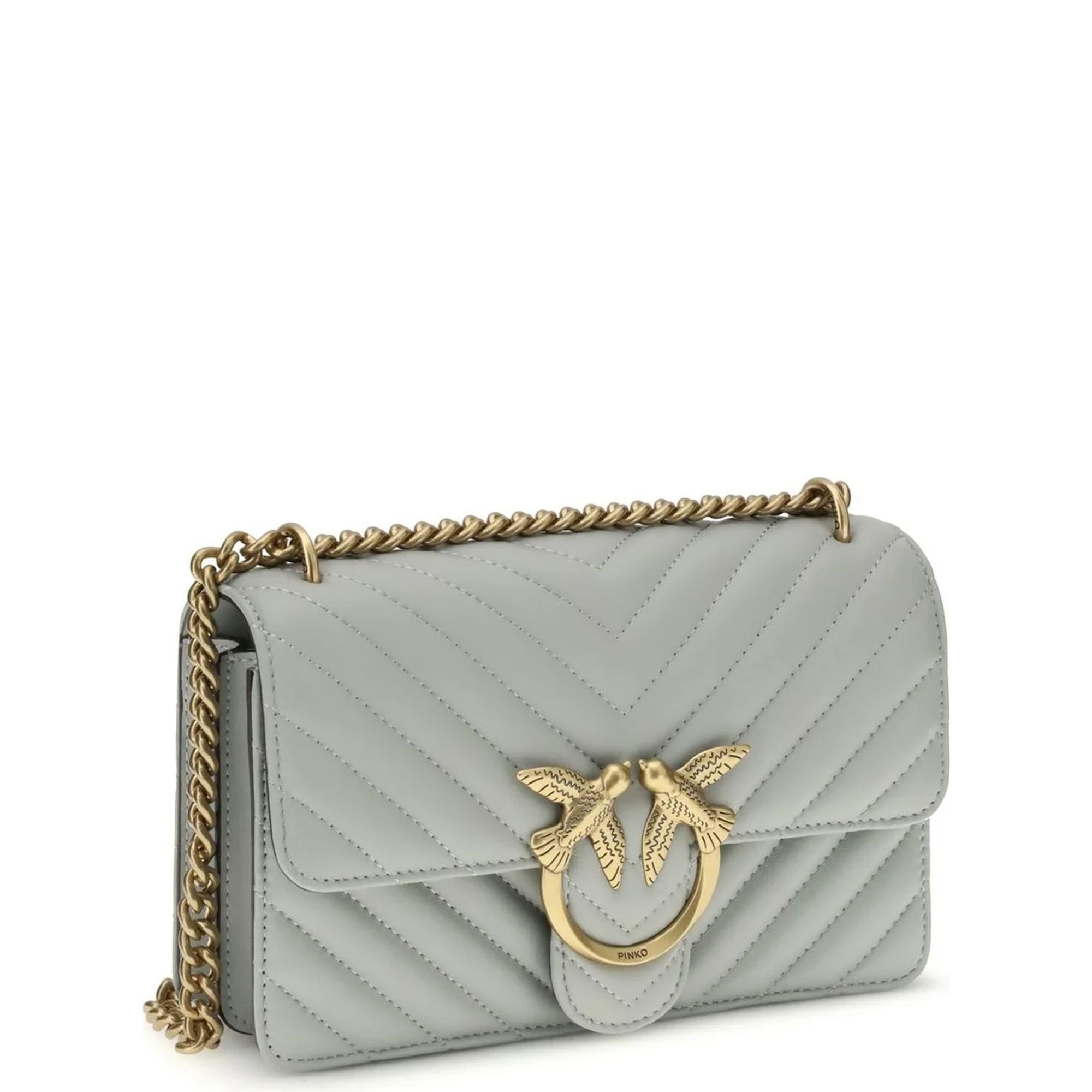 PINKO Rankinė per petį moterims, Mėlyna, Love icon mini dc 3