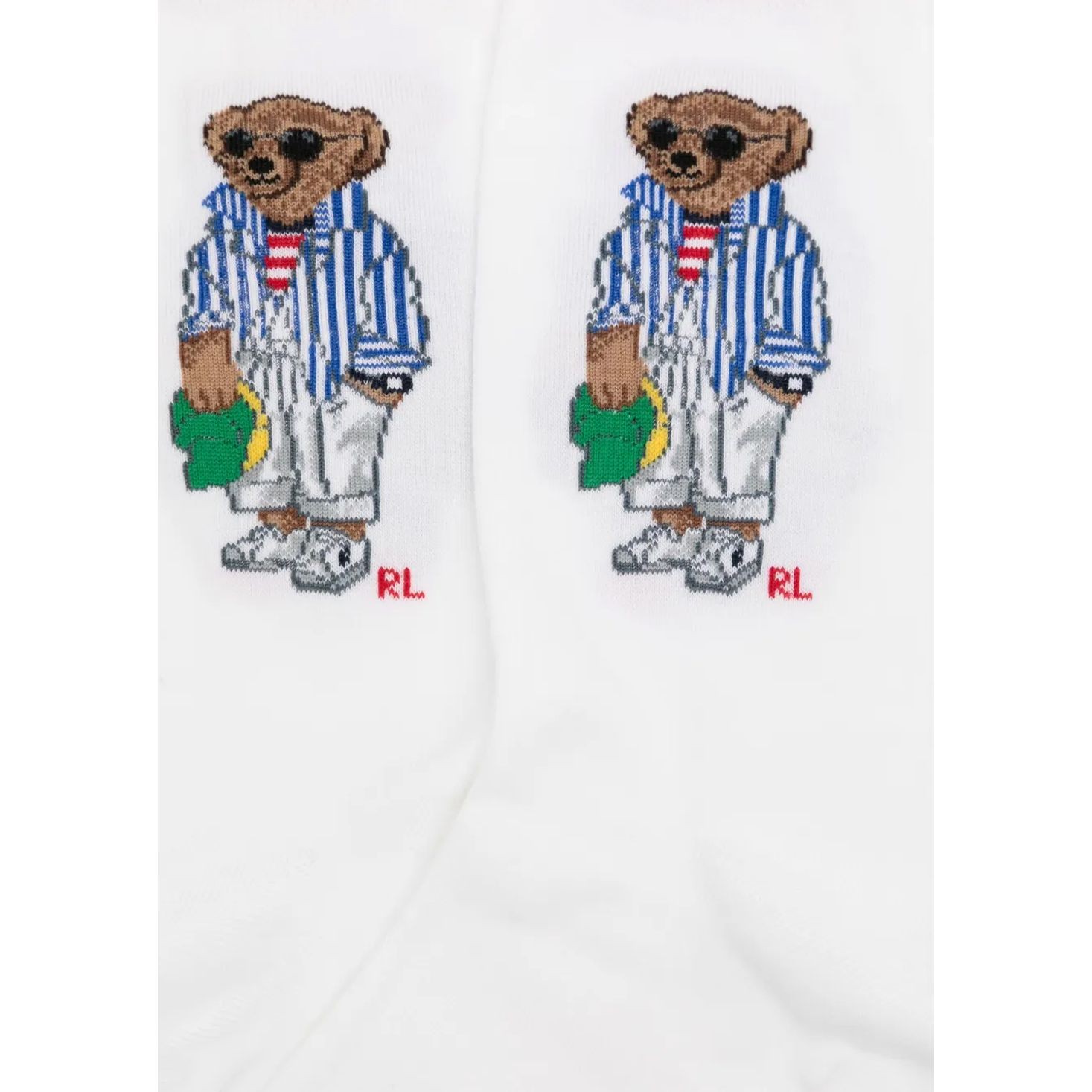 POLO RALPH LAUREN Kojinės moterims, Balta, Bear-crew sock-single 2