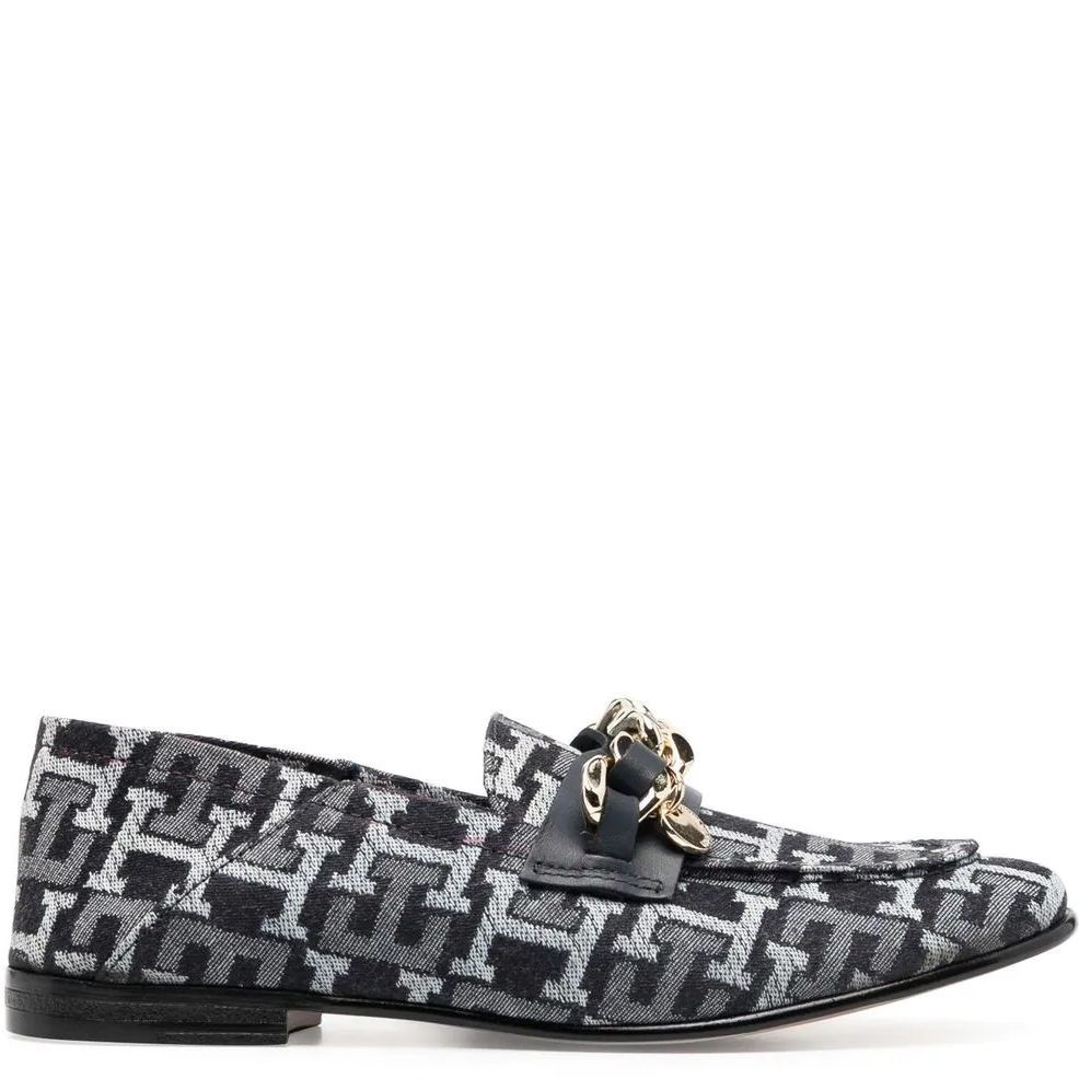 TOMMY HILFIGER Loaferiai moterims, Mėlyna, CHAIN LOAFER DENIM 2