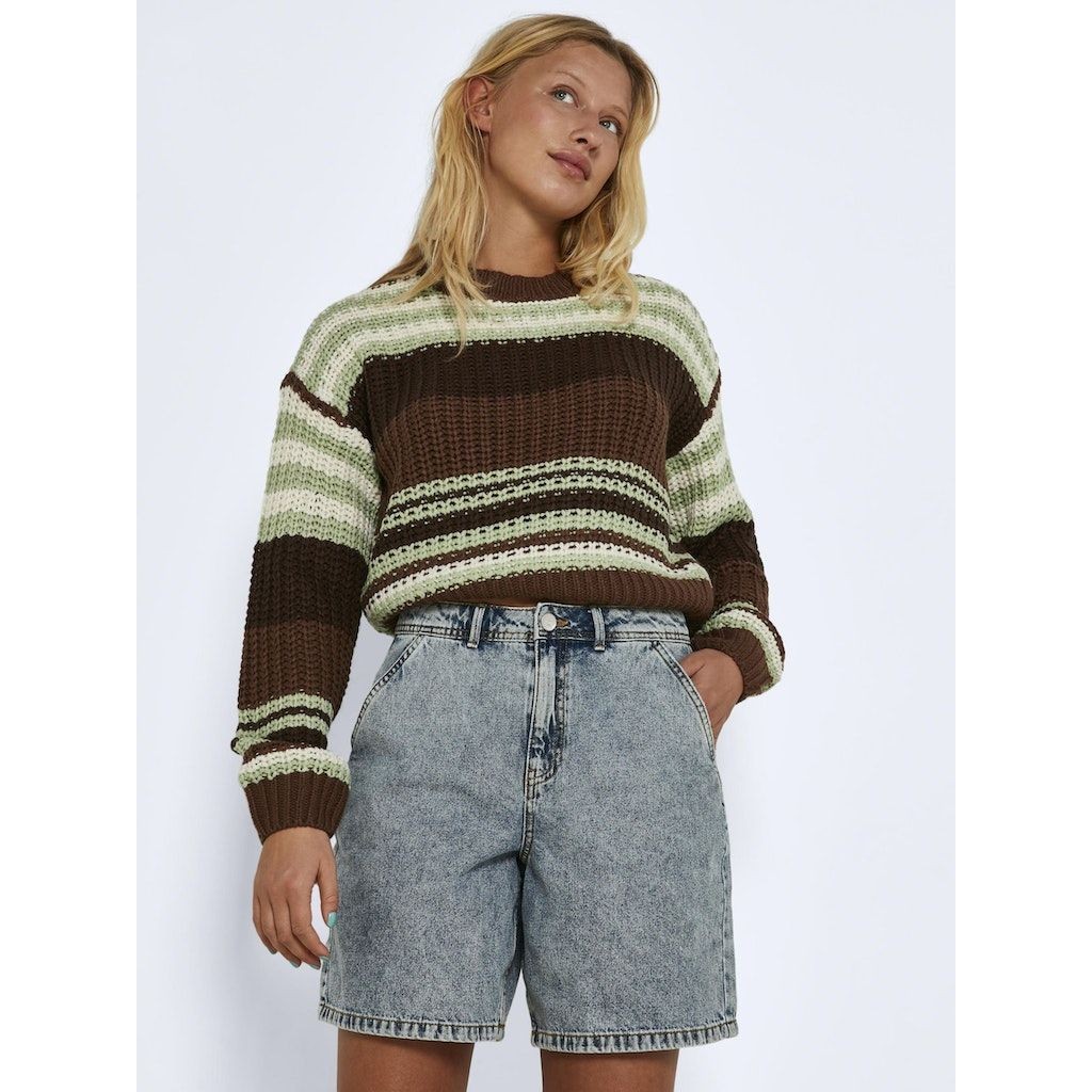 NOISY MAY Šortai moterims, Mėlyna, NMSELLA HW SLOUCHY DN 7