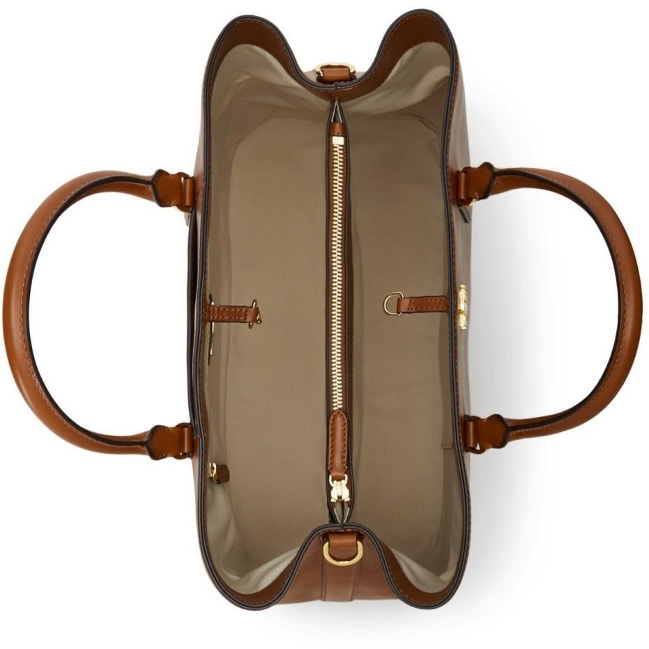 LAUREN RALPH LAUREN Pirkinių krepšys moterims, Ruda, Mary large satchel bag 3