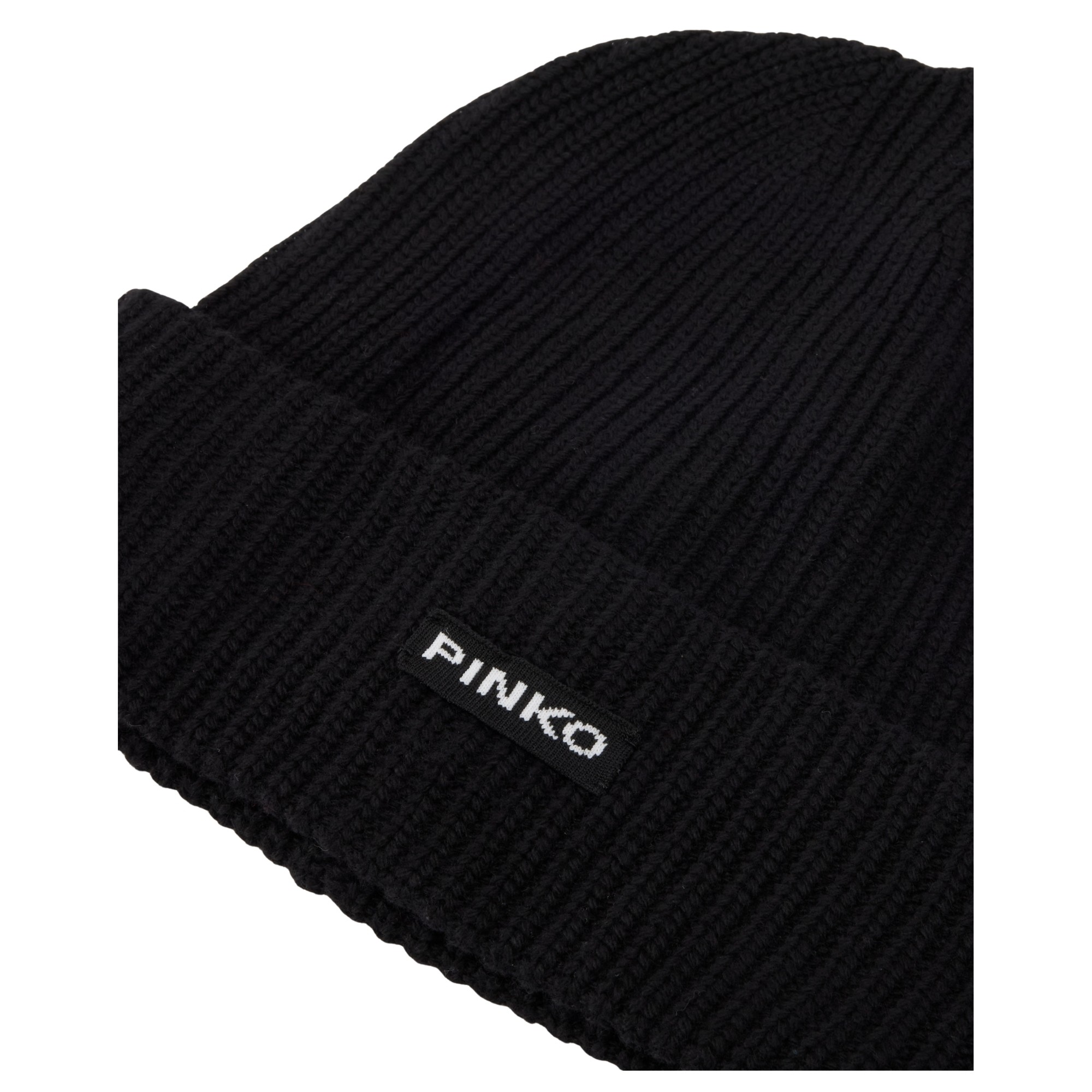 PINKO Skrybėlė moterims, Juoda, Bosnia beanie 3