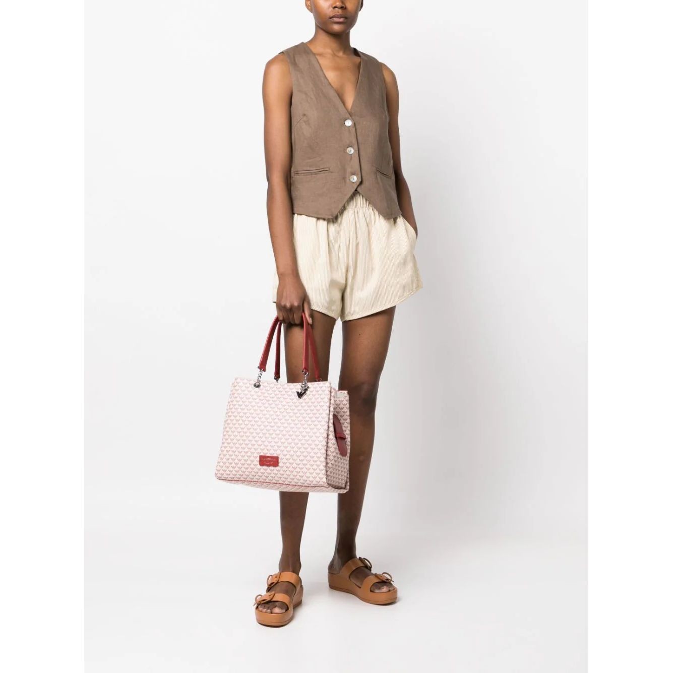 EMPORIO ARMANI Pirkinių krepšys moterims, Raudona, Shopping bag 4