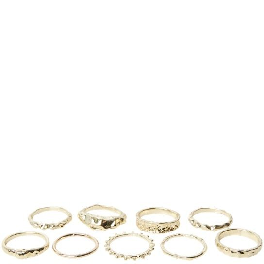 PIECES Žiedas moterims, Geltona, PCBUBU 9-PACK RING SW