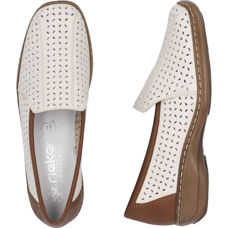 RIEKER Loaferiai moterims, Balta, Slipper 8