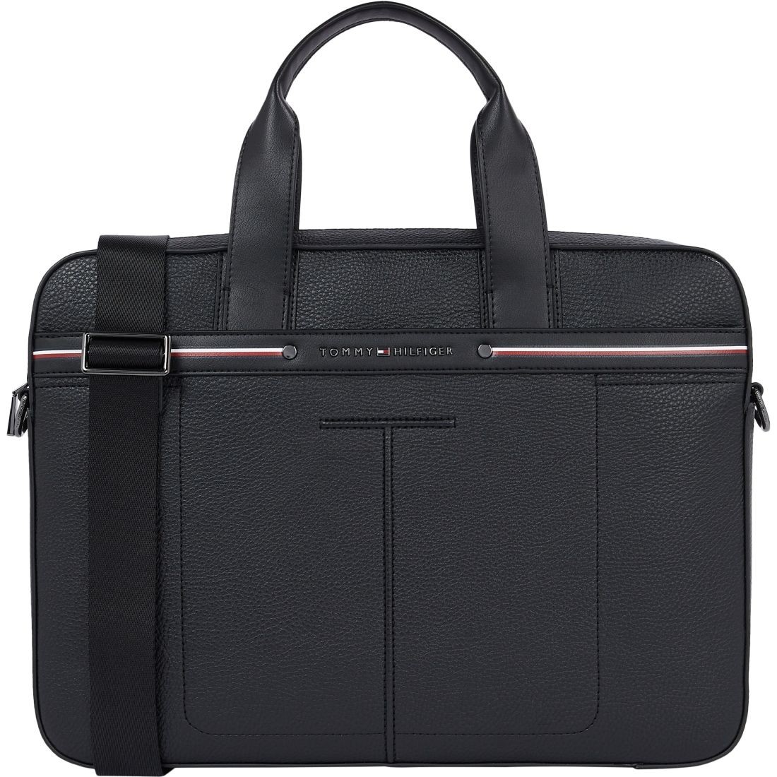 TOMMY HILFIGER Dėklas kompiuteriui vyrams, Juoda, Central slim computer bag 1