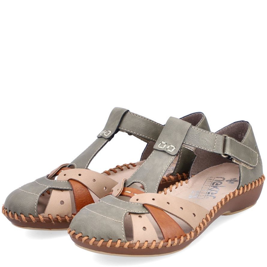 RIEKER Basutės moterims, Žalia, SANDALS 13