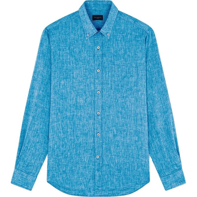 PAUL&SHARK Marškiniai ilgomis rankovėmis vyrams, Žalia, linen shirt