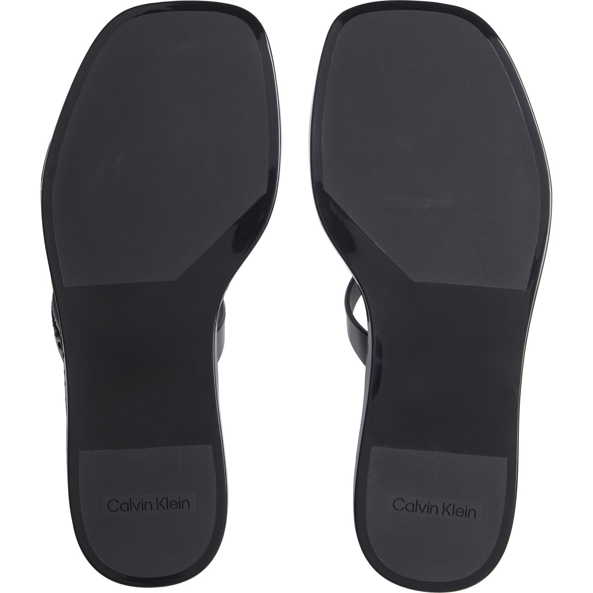CALVIN KLEIN Guminės šlepetės moterims, Juoda, Double bar slide 5