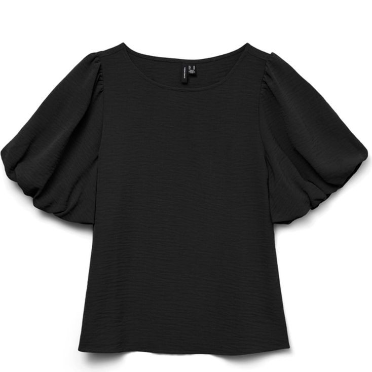 VERO MODA Palaidinės moterims, Juoda, Alva ballon sleeve top
