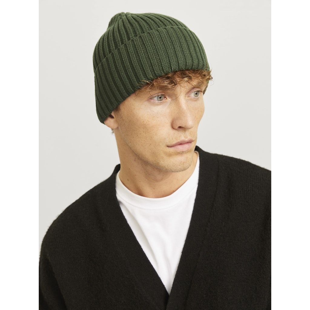JACK & JONES Skrybėlė vyrams, Chaki, Prime cotton beanie 5