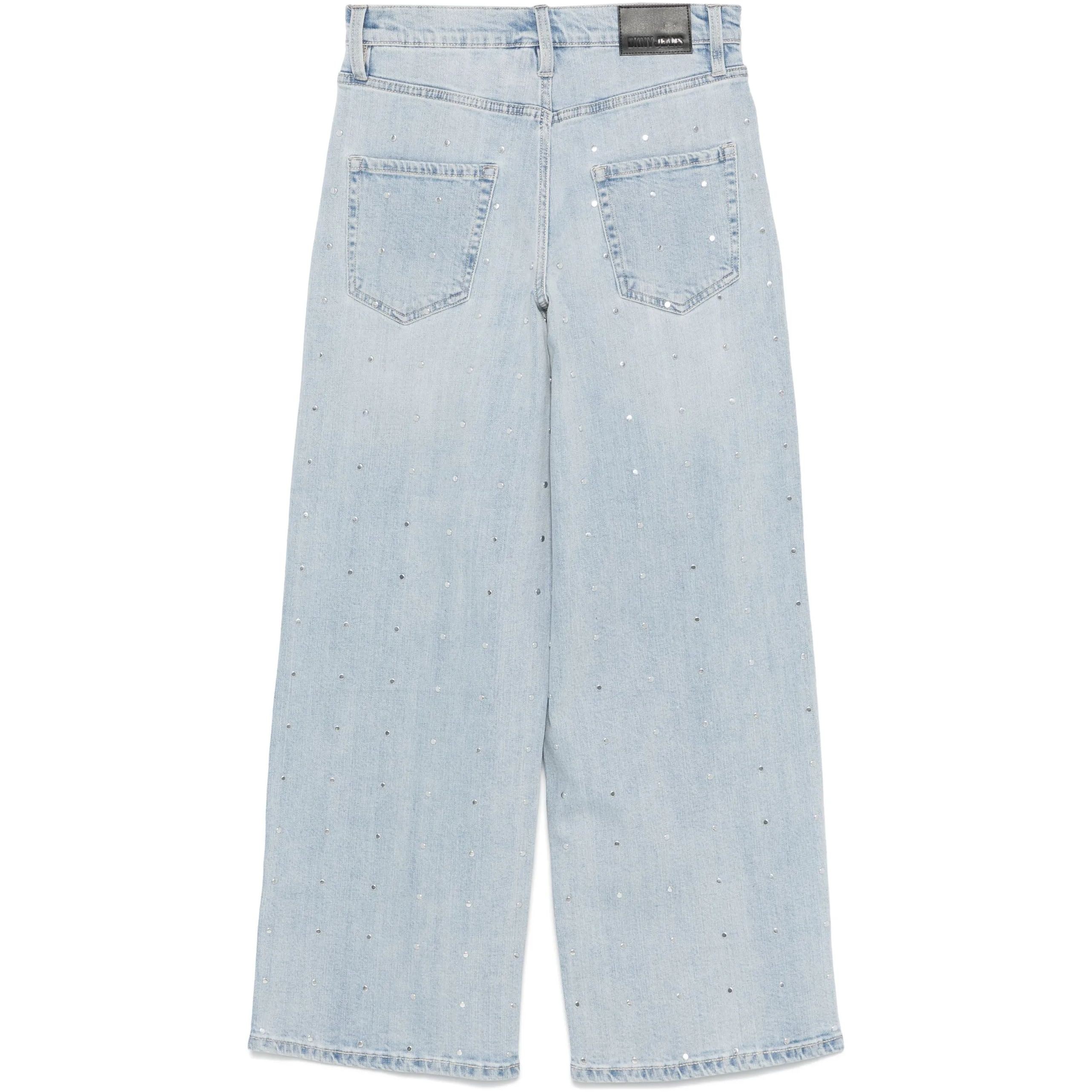 DKNY Platūs džinsai moterims, Mėlyna, Wideleg denim 2