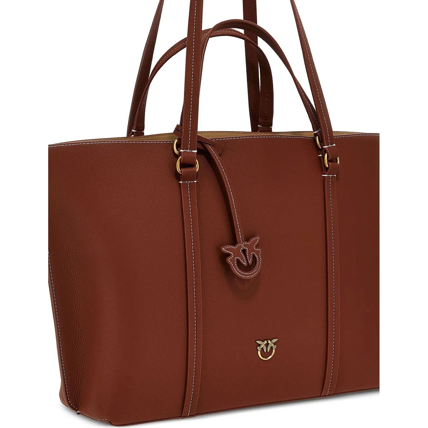 PINKO Pirkinių krepšys moterims, Ruda, Large love-birds tote bag 3